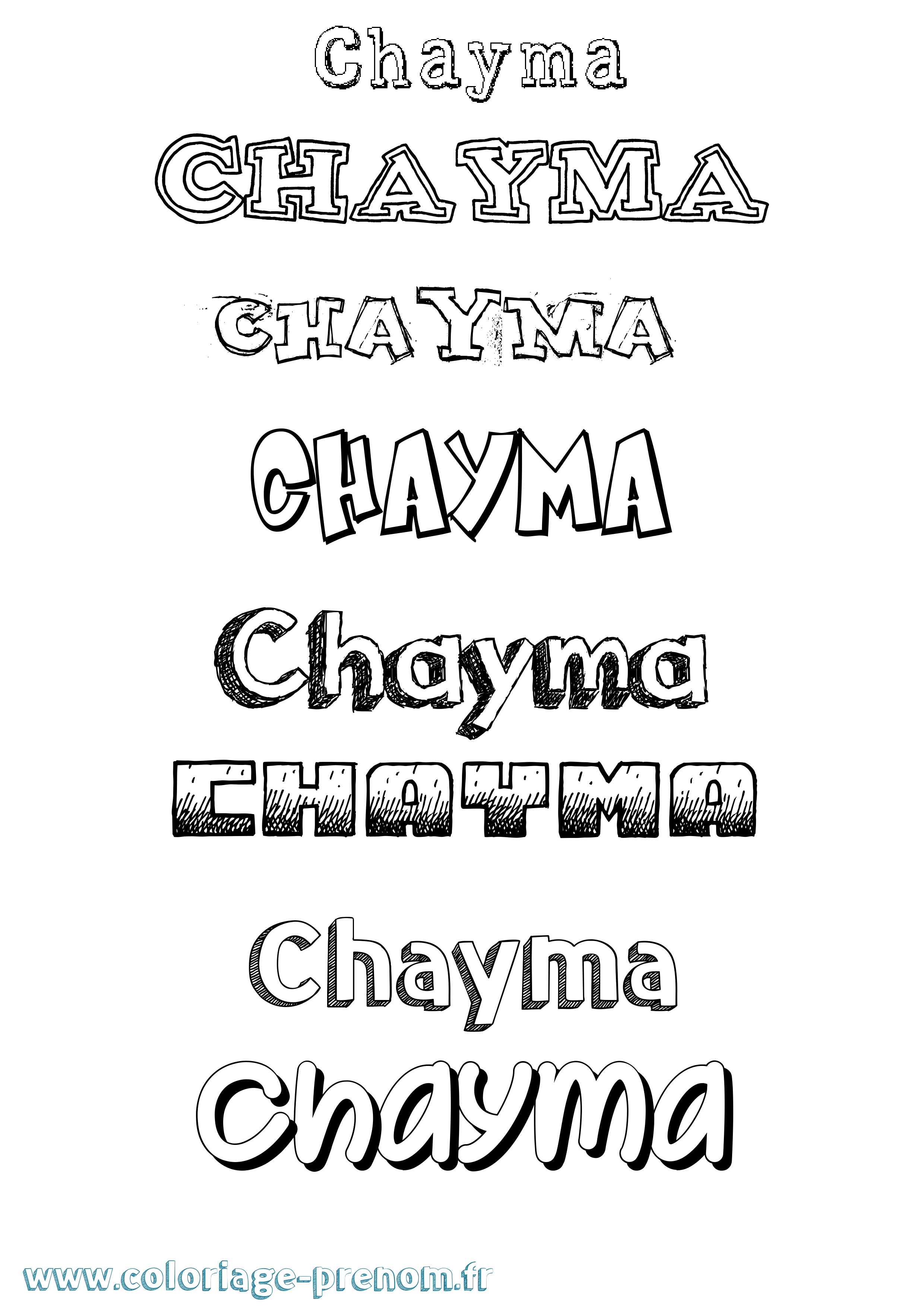 Coloriage prénom Chayma