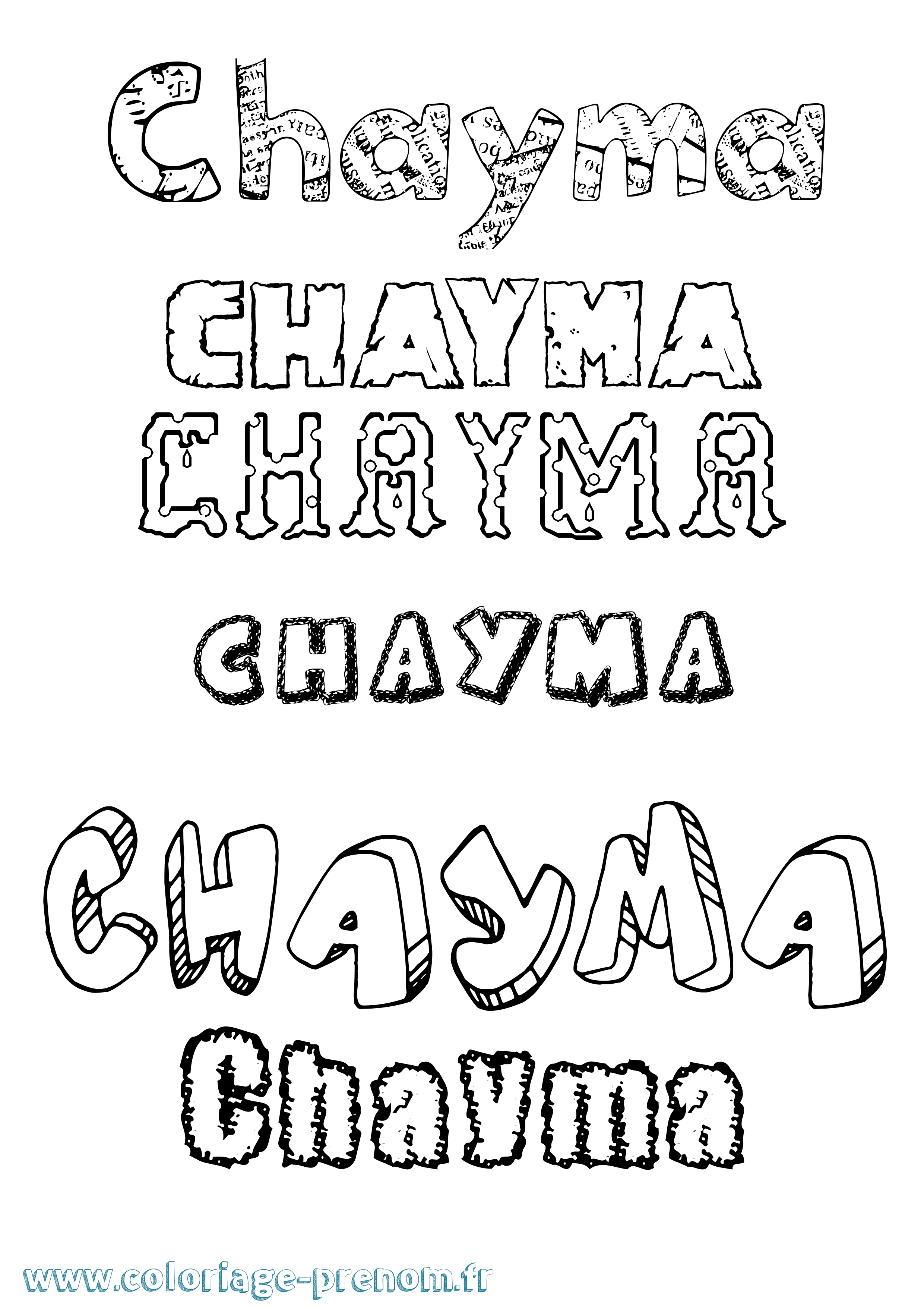 Coloriage Chayma Coloriage prénom Chayma