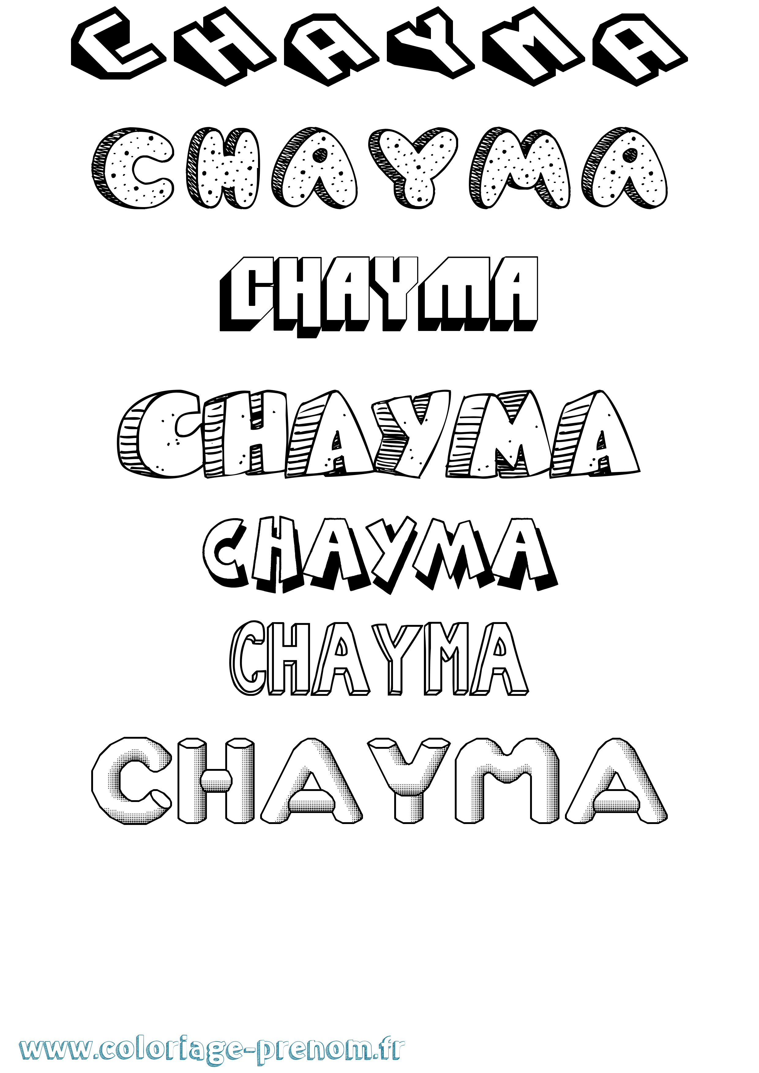 Coloriage Chayma Coloriage prénom Chayma