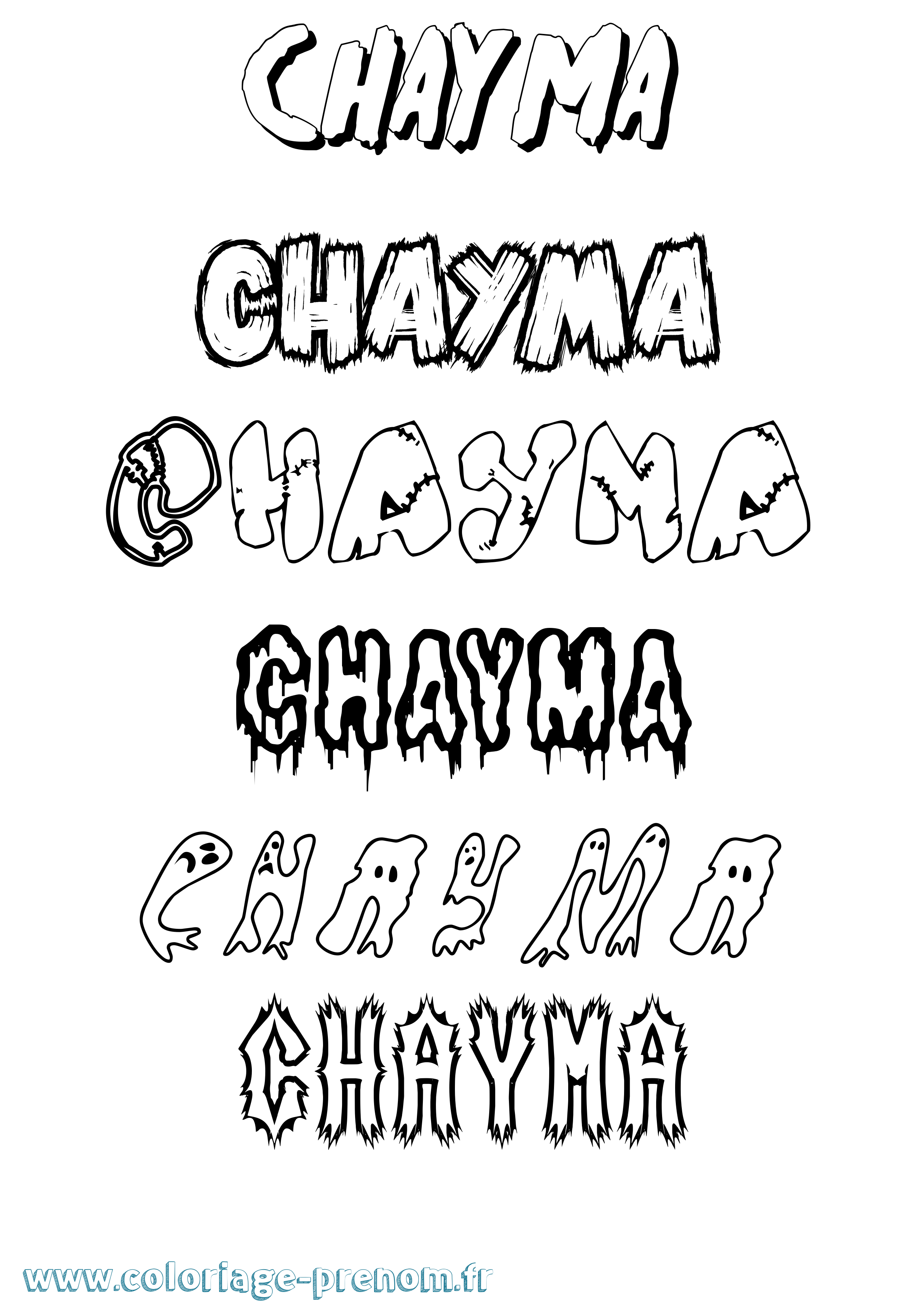 Coloriage Chayma Coloriage prénom Chayma