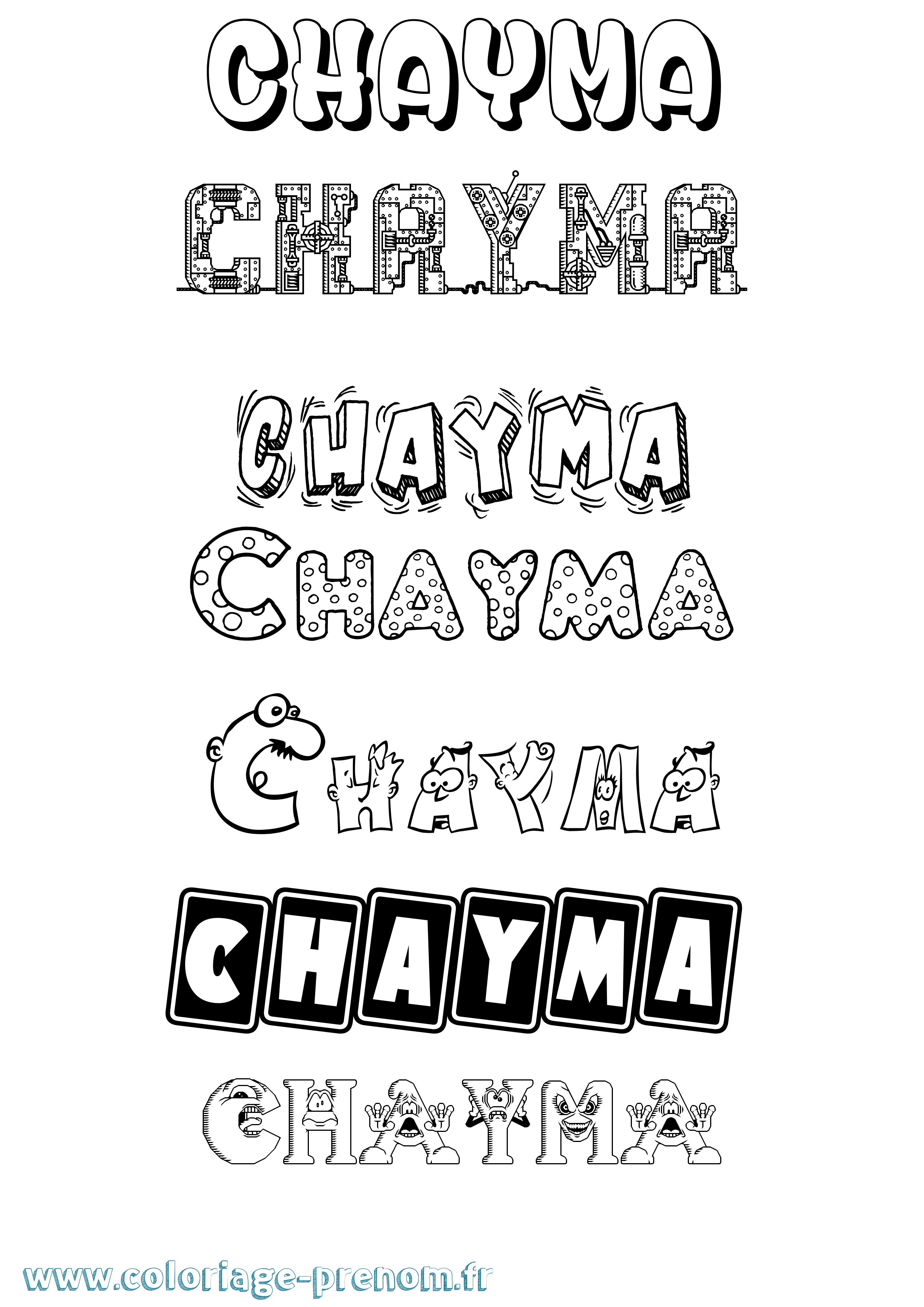 Coloriage Chayma Coloriage prénom Chayma