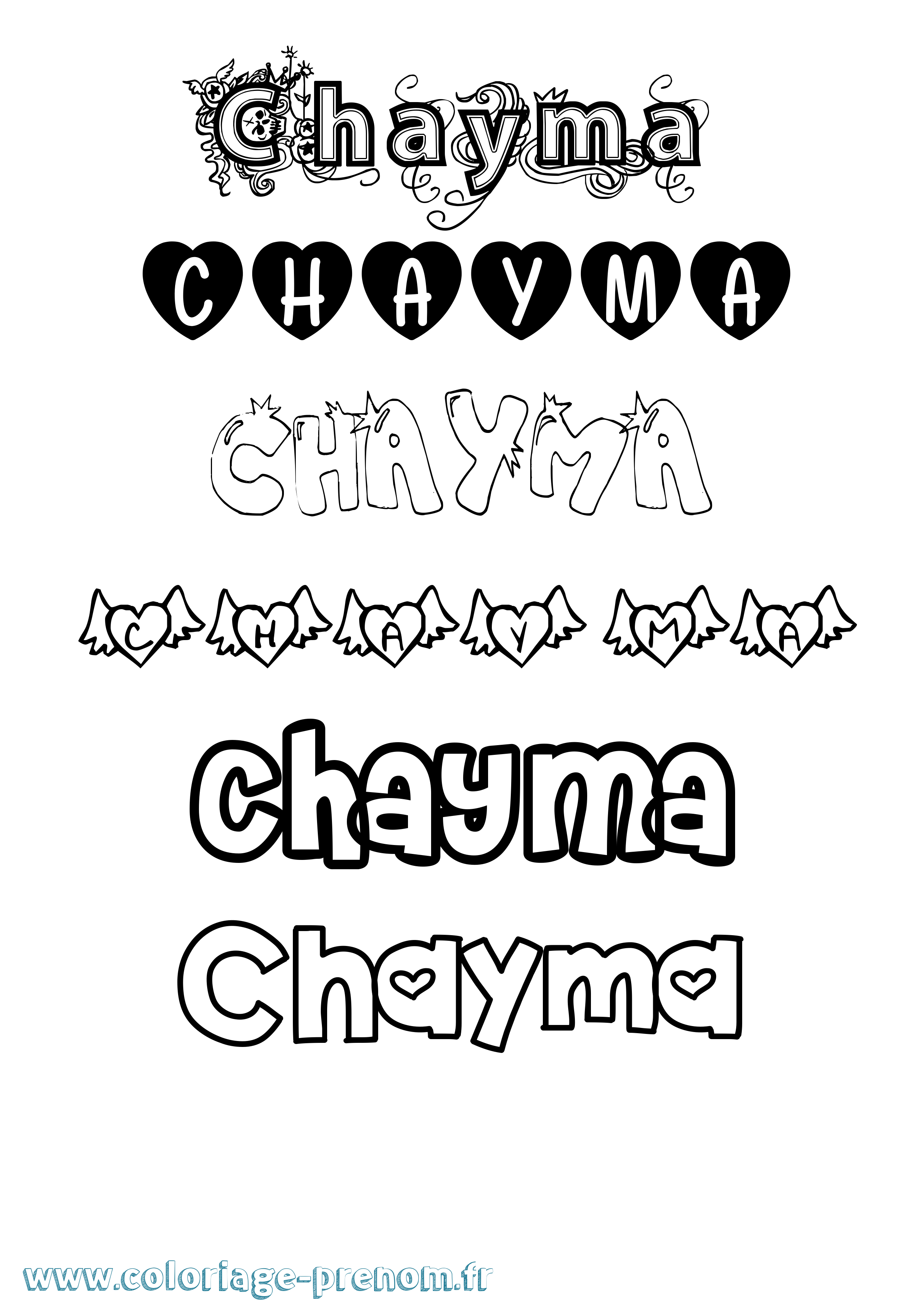 Coloriage Chayma Coloriage prénom Chayma