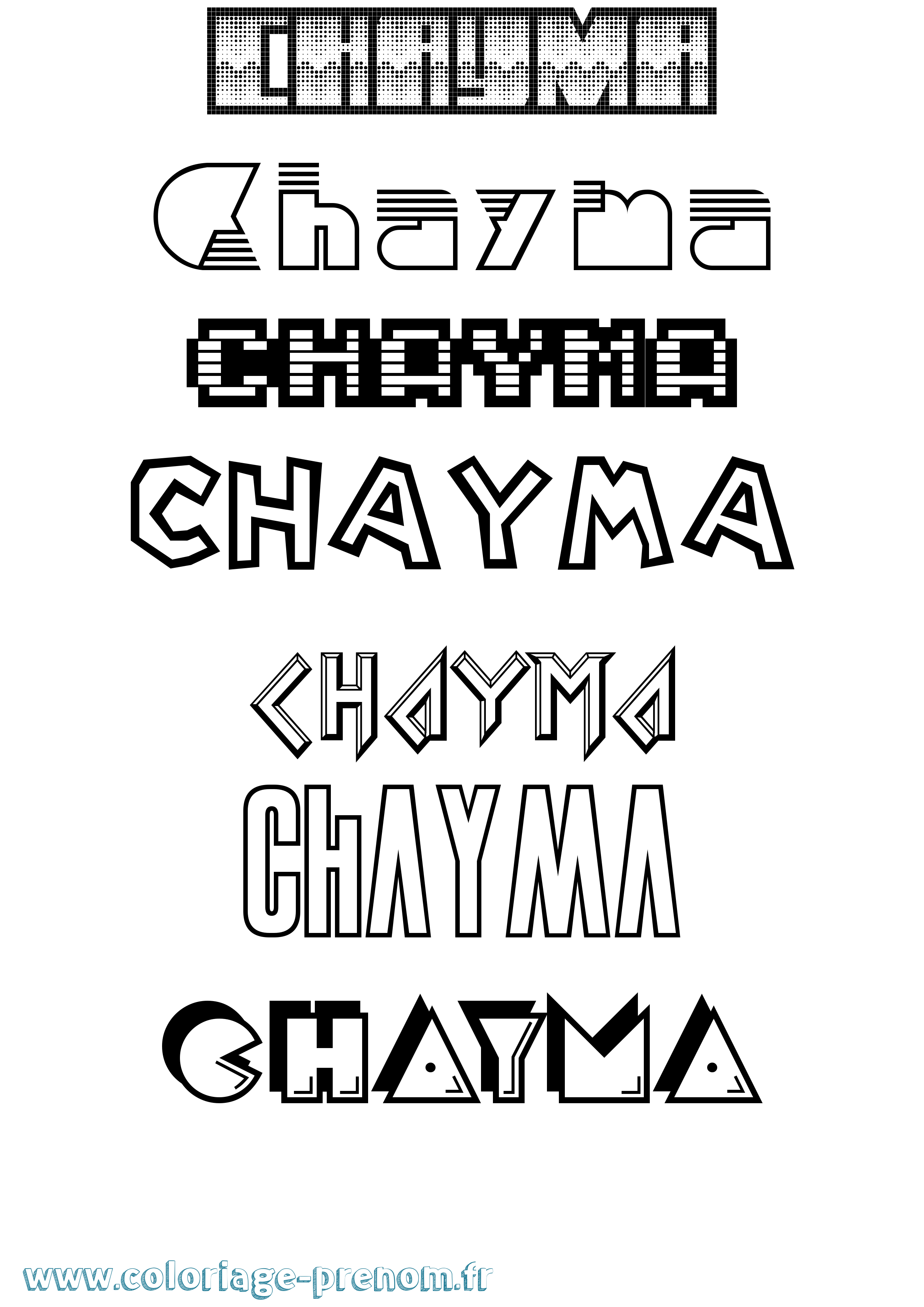 Coloriage Chayma Coloriage prénom Chayma