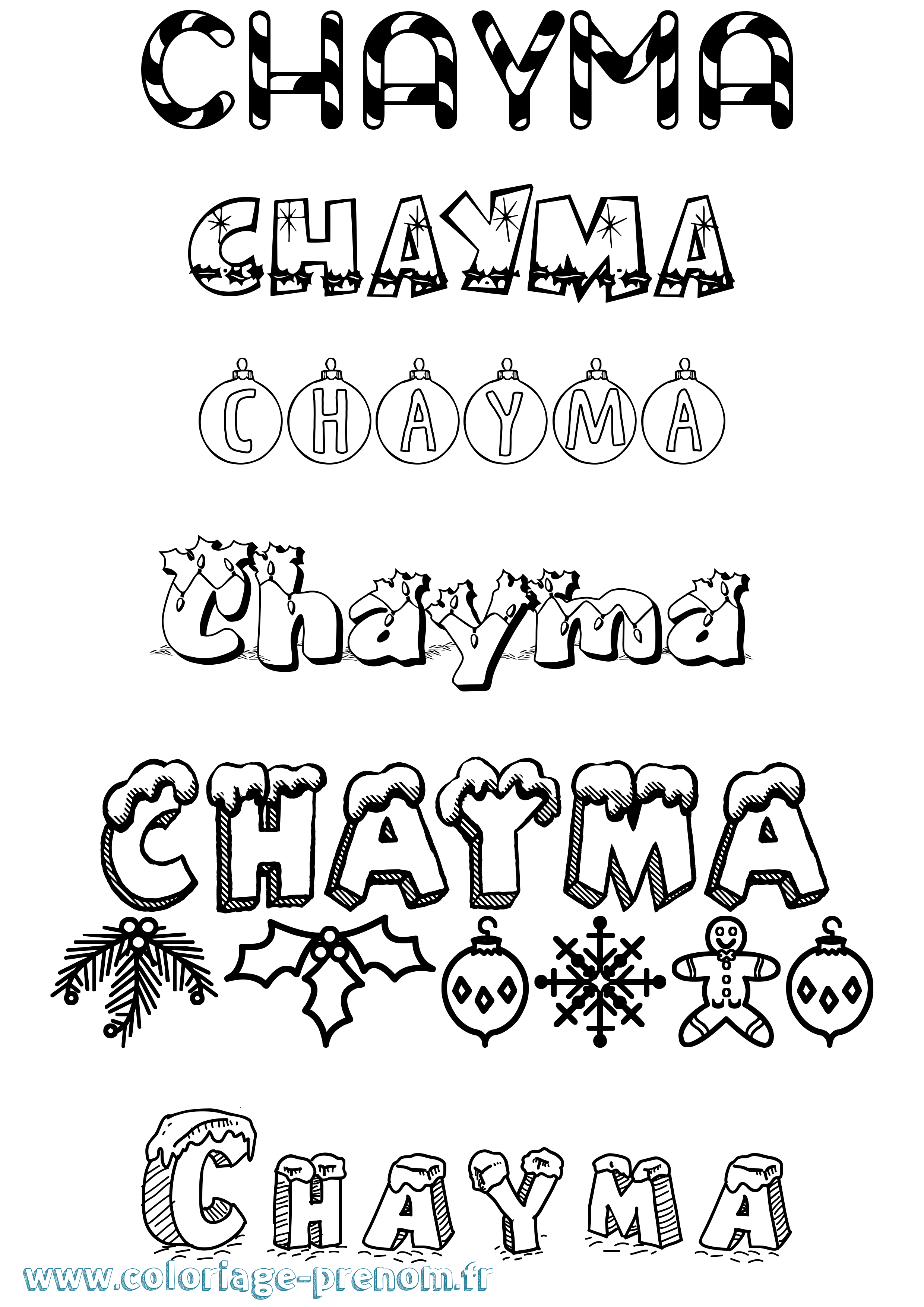 Coloriage Chayma Coloriage prénom Chayma