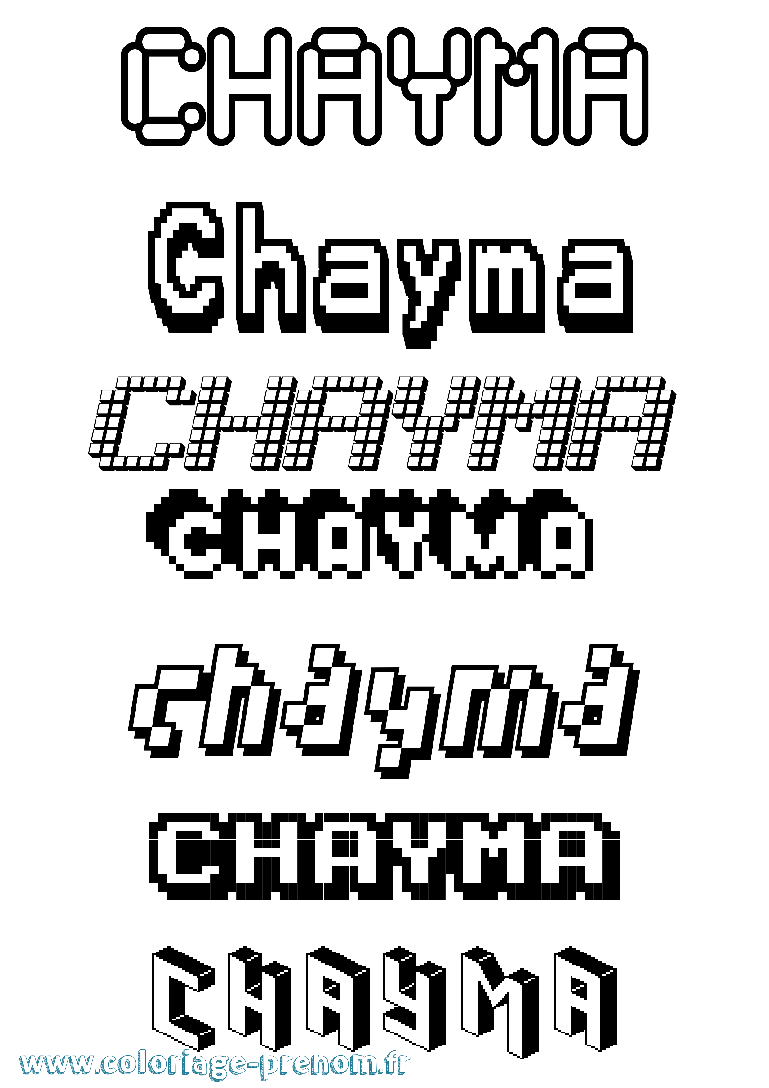 Coloriage Chayma Coloriage prénom Chayma