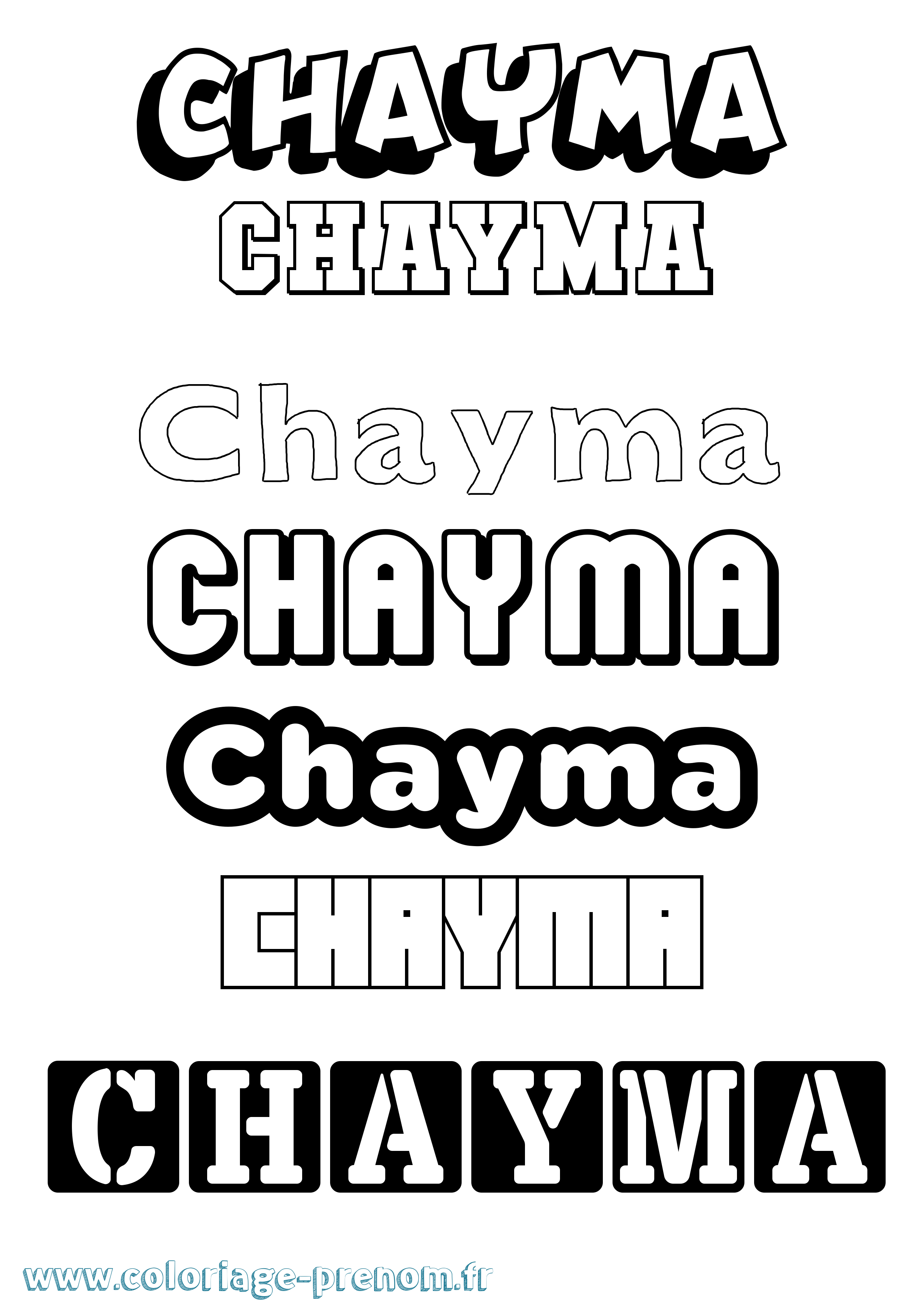 Coloriage prénom Chayma