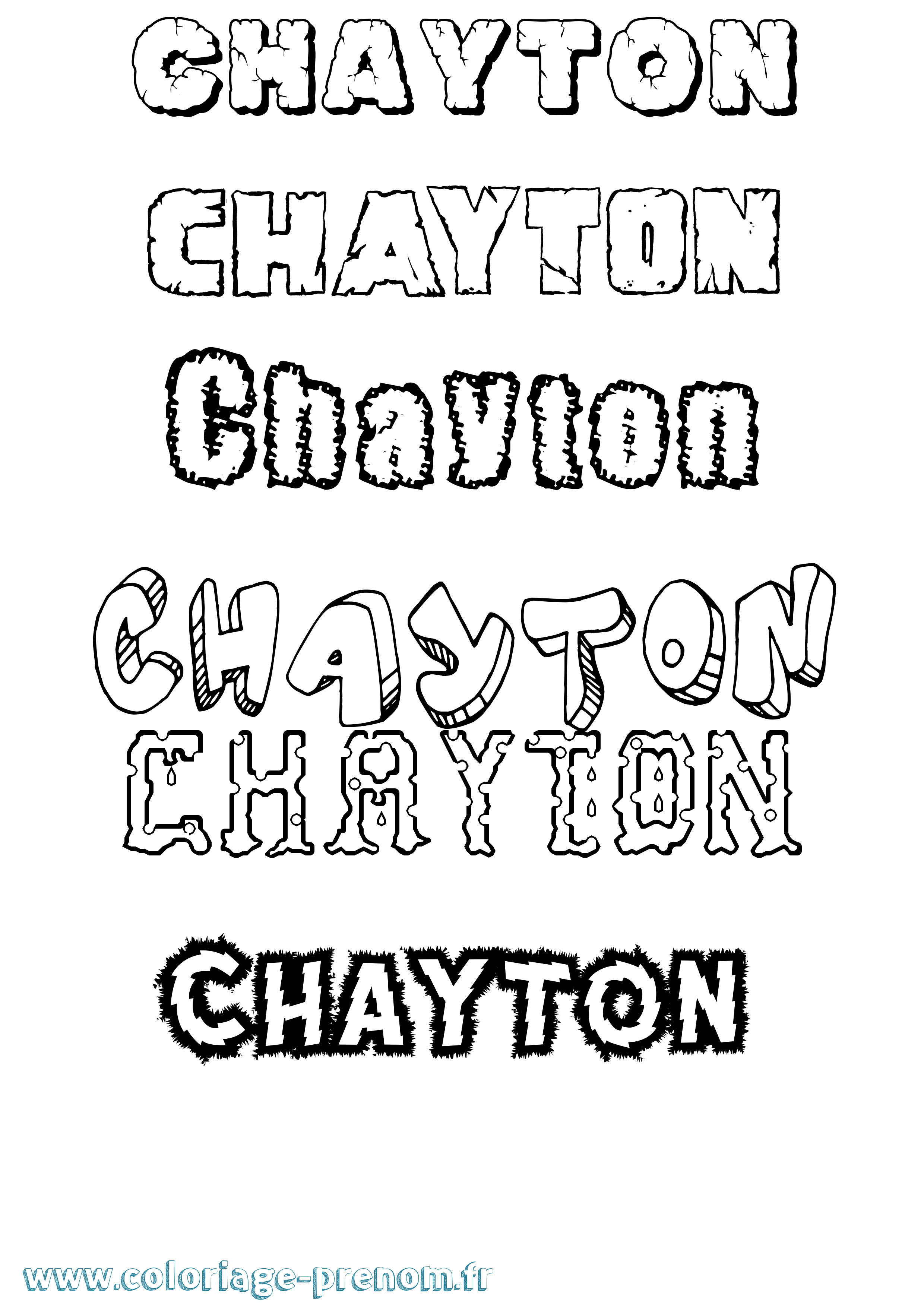Coloriage prénom Chayton Destructuré