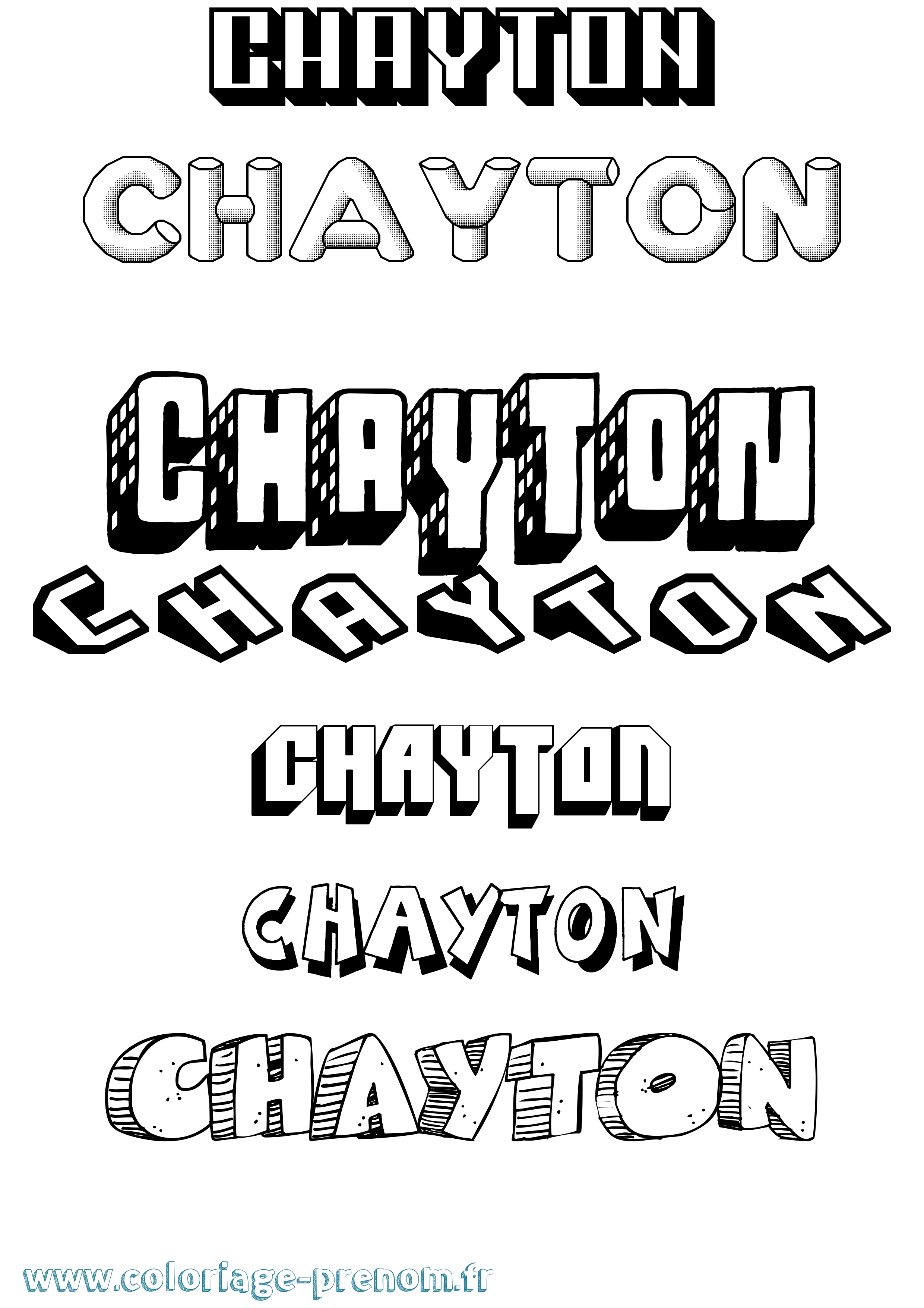 Coloriage prénom Chayton Effet 3D