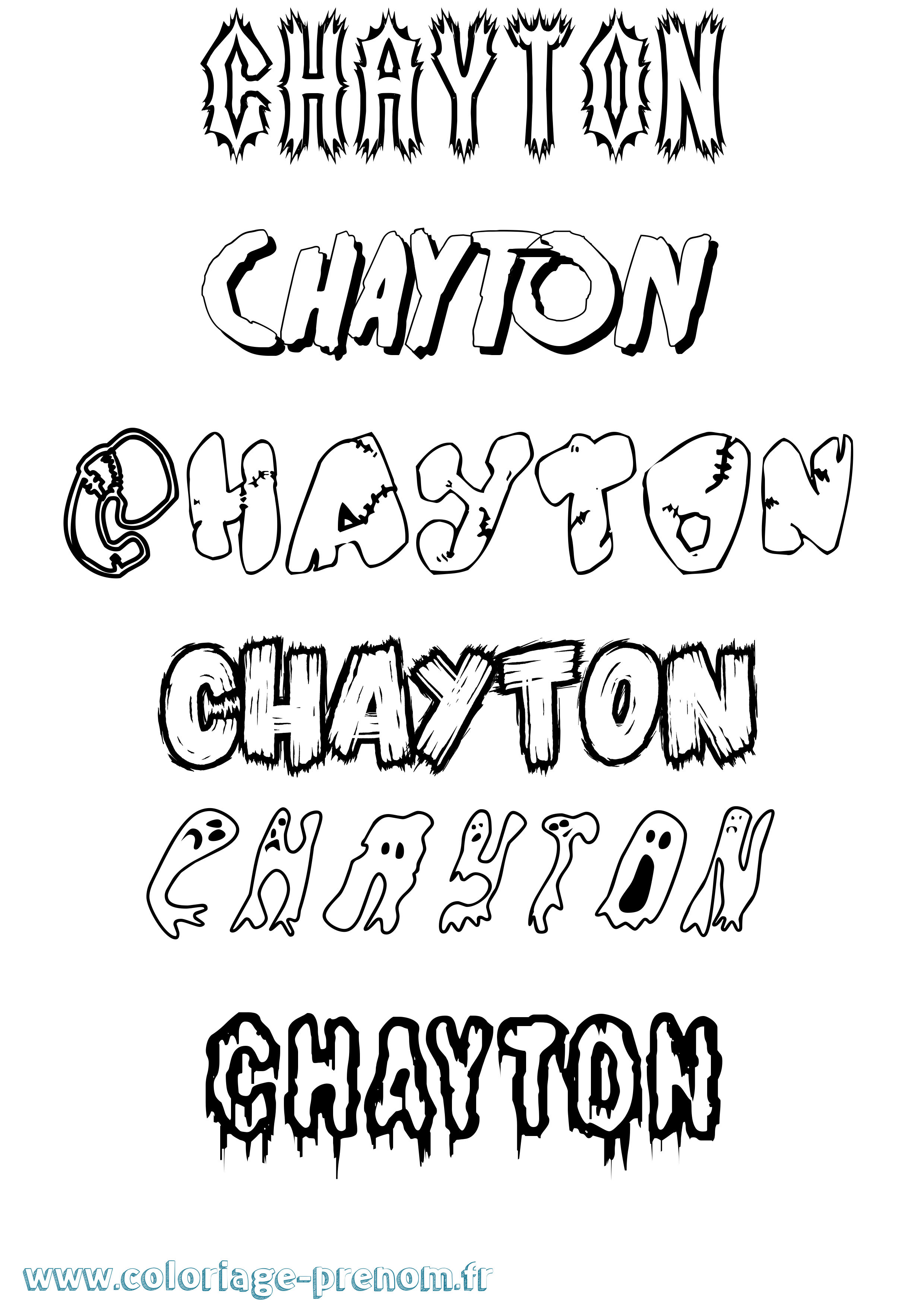 Coloriage prénom Chayton Frisson