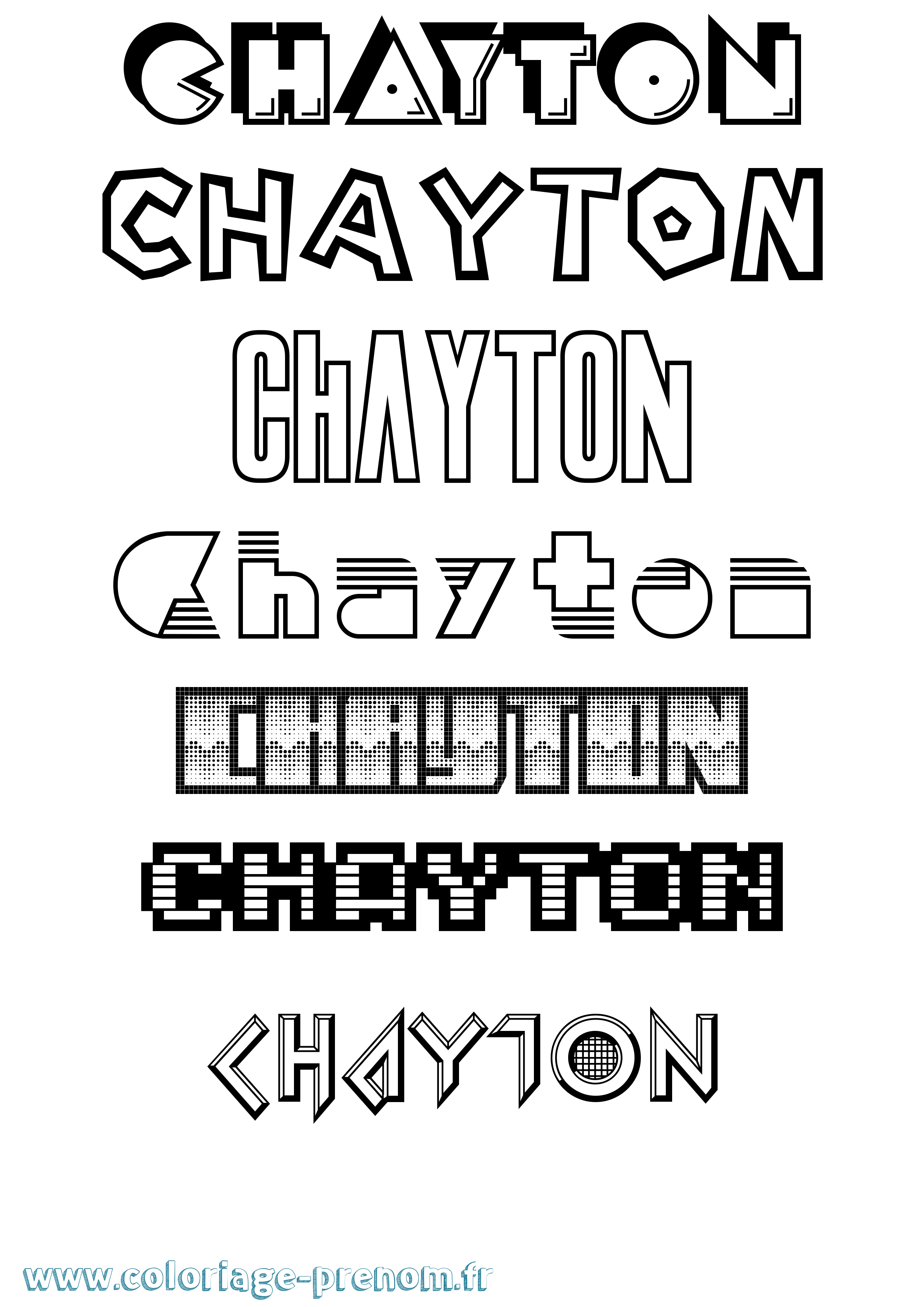 Coloriage prénom Chayton Jeux Vidéos