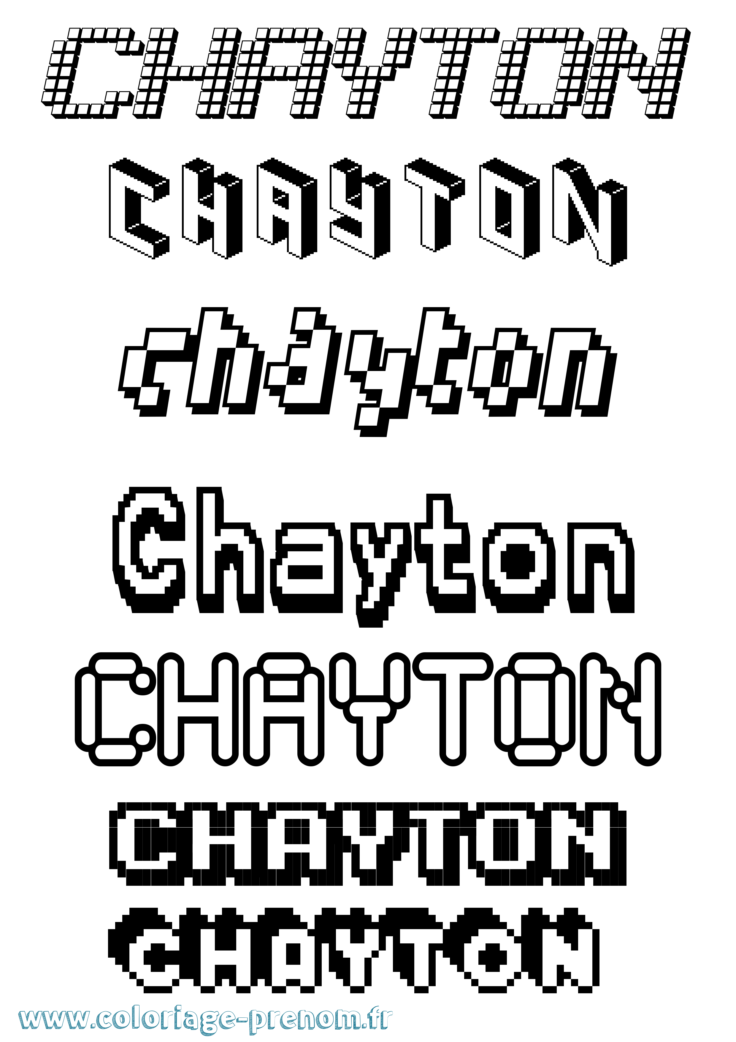 Coloriage prénom Chayton Pixel