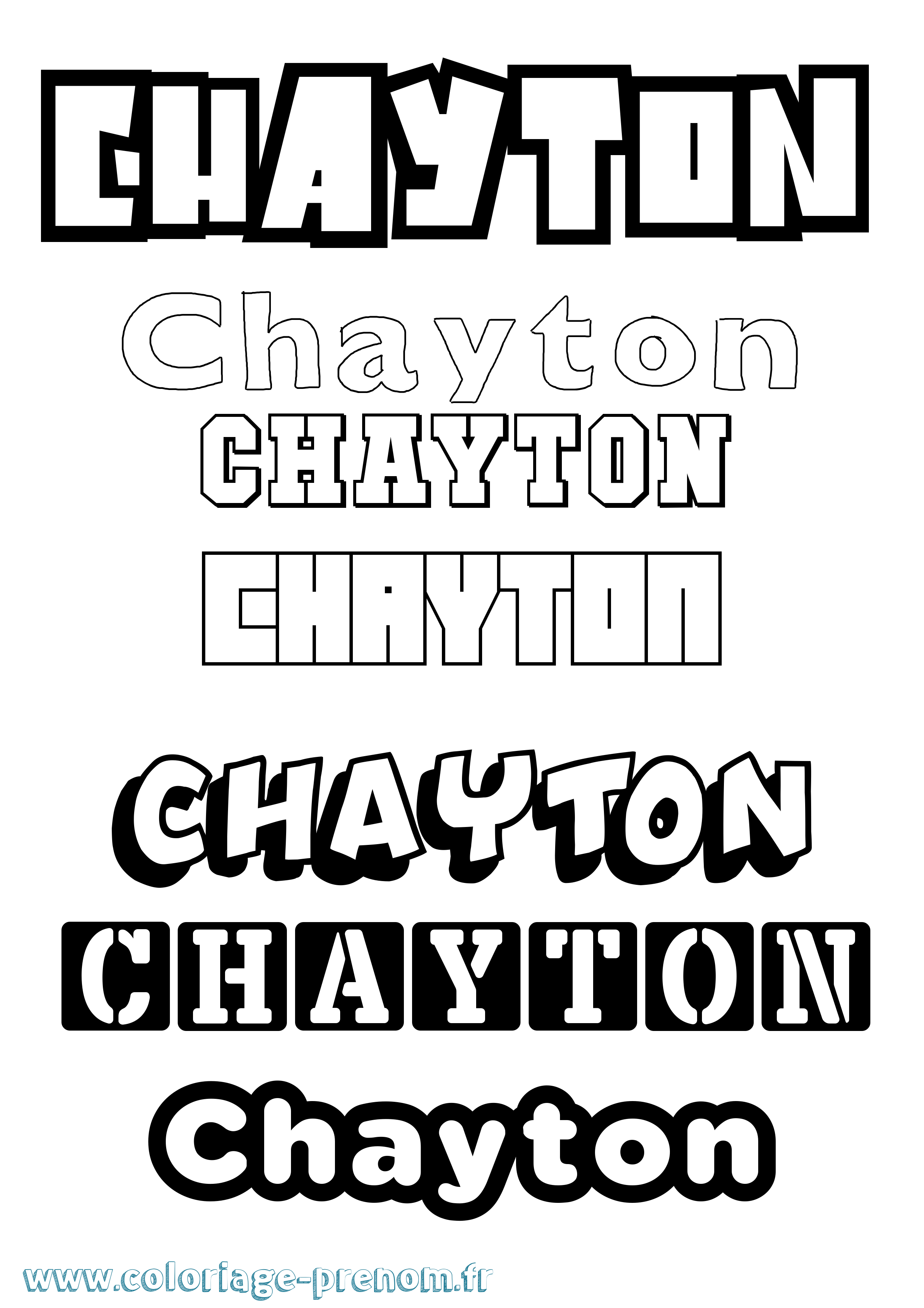Coloriage prénom Chayton Simple