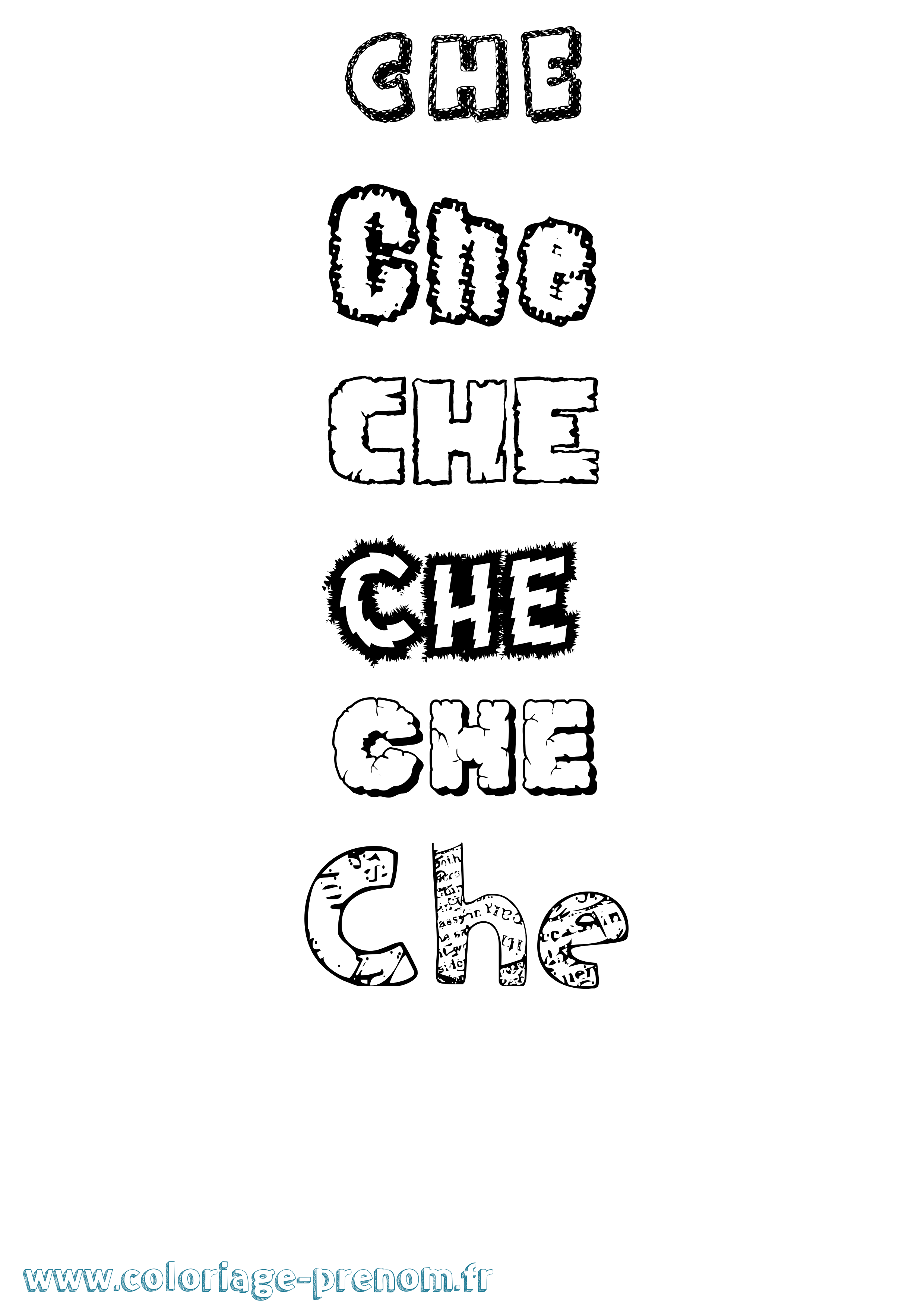 Coloriage Che Destructuré Coloriage prénom Che Destructuré