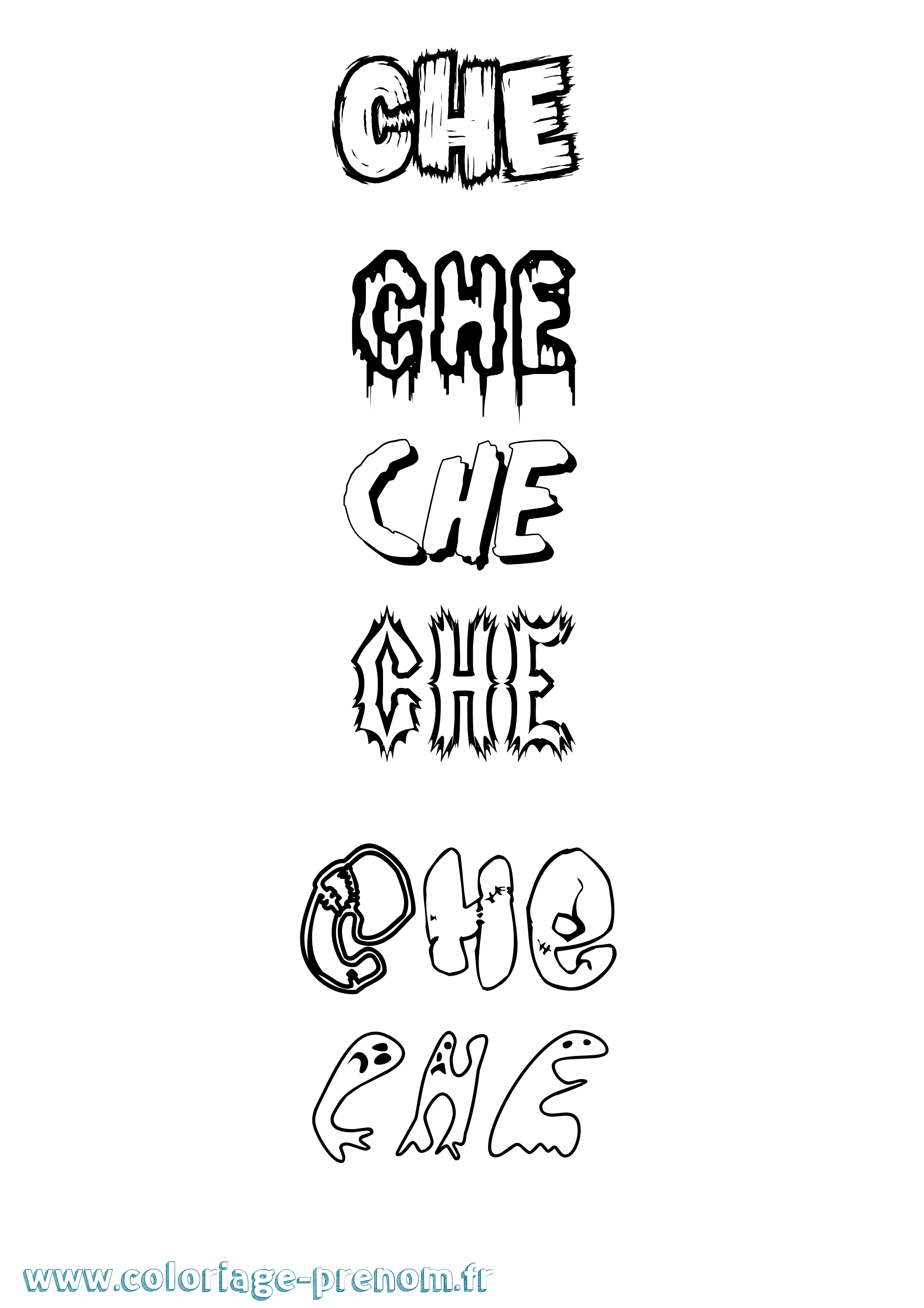 Coloriage Che Frisson Coloriage prénom Che Frisson