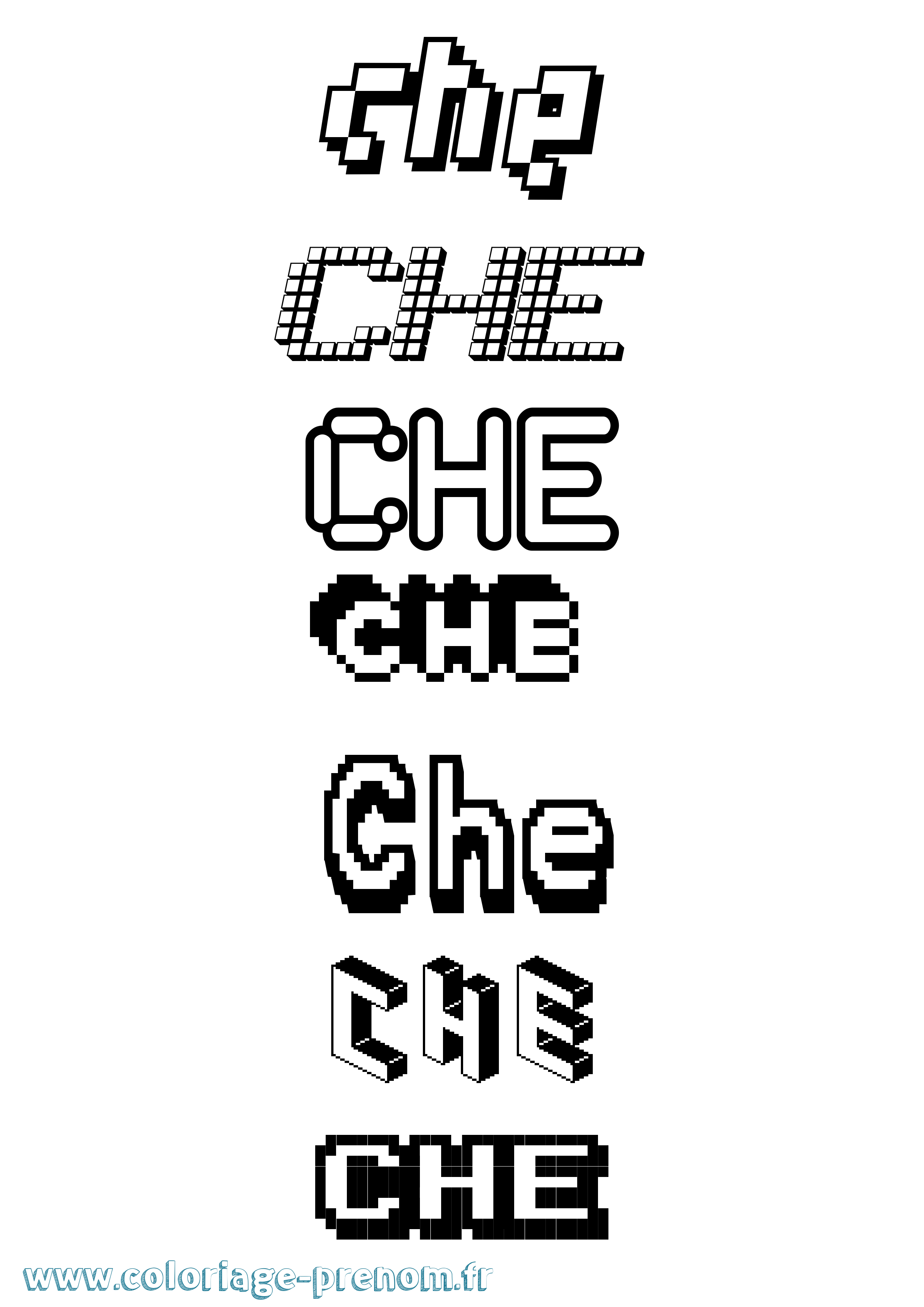 Coloriage Che Pixel Coloriage prénom Che Pixel