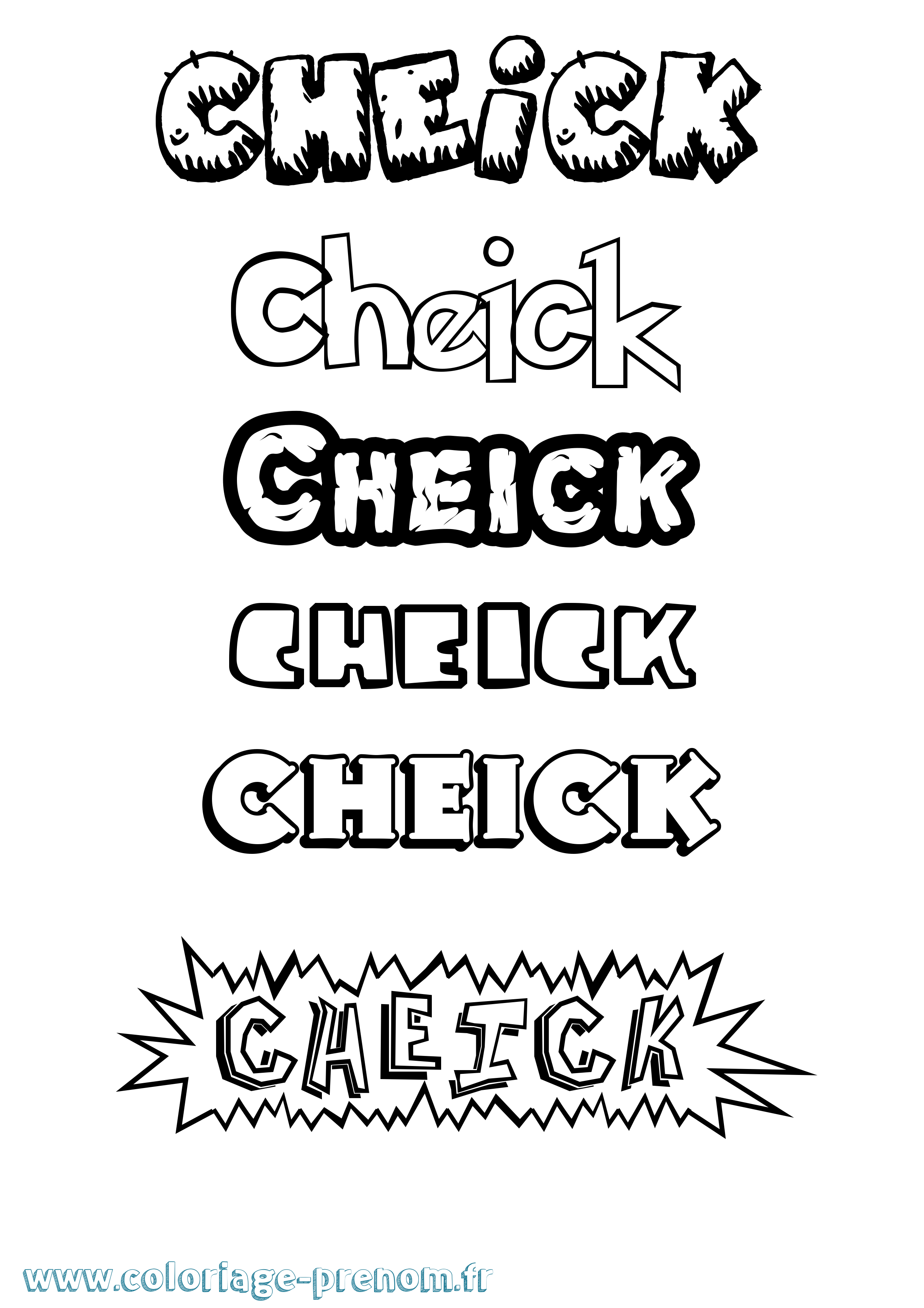 Coloriage prénom Cheick