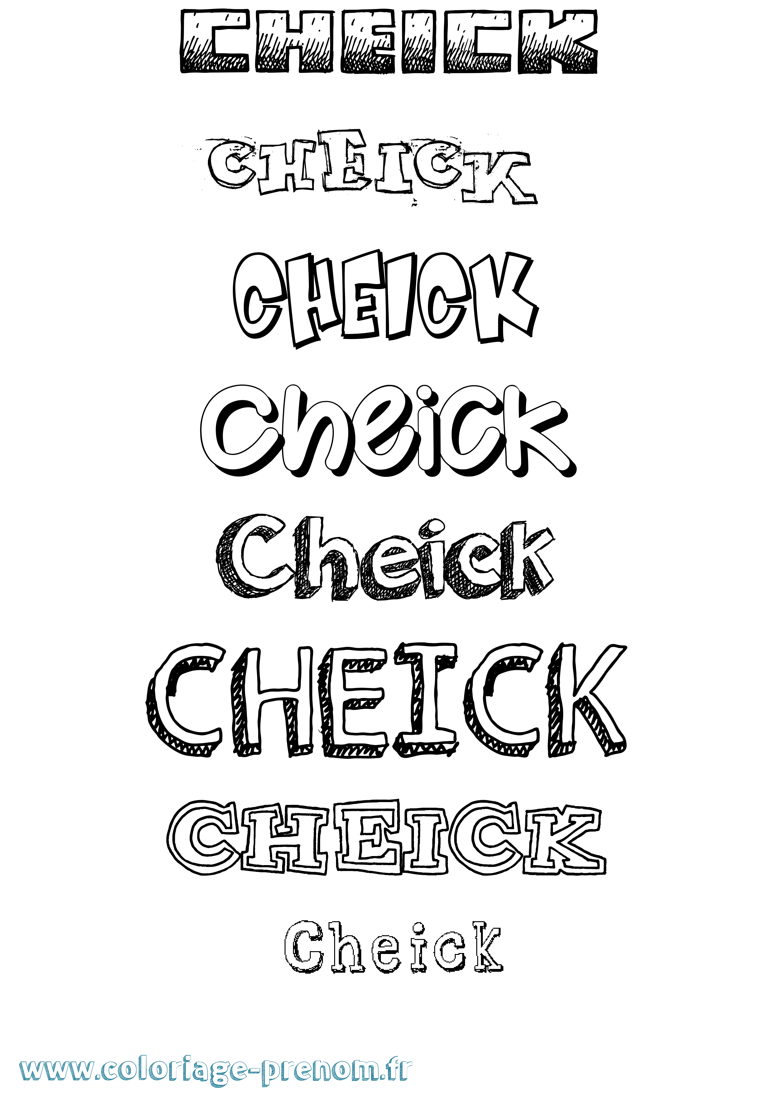 Coloriage prénom Cheick Dessiné