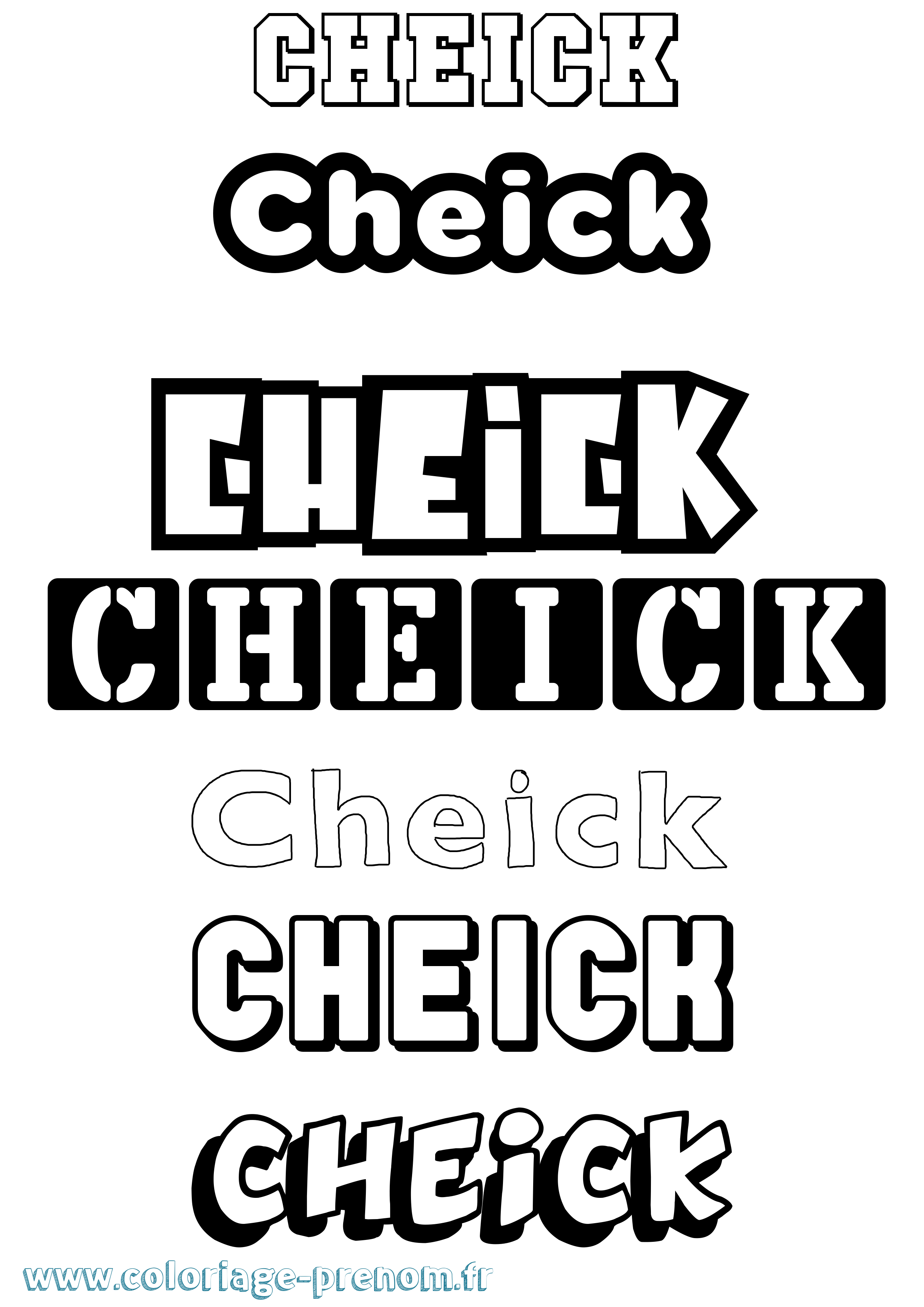 Coloriage prénom Cheick Simple