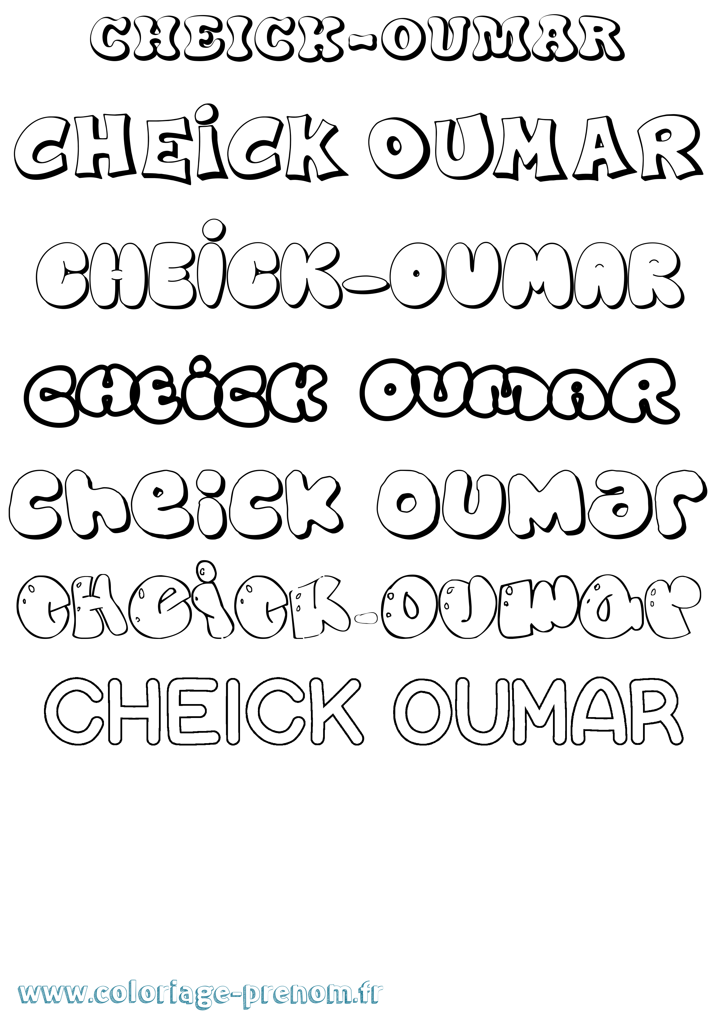 Coloriage prénom Cheick-Oumar