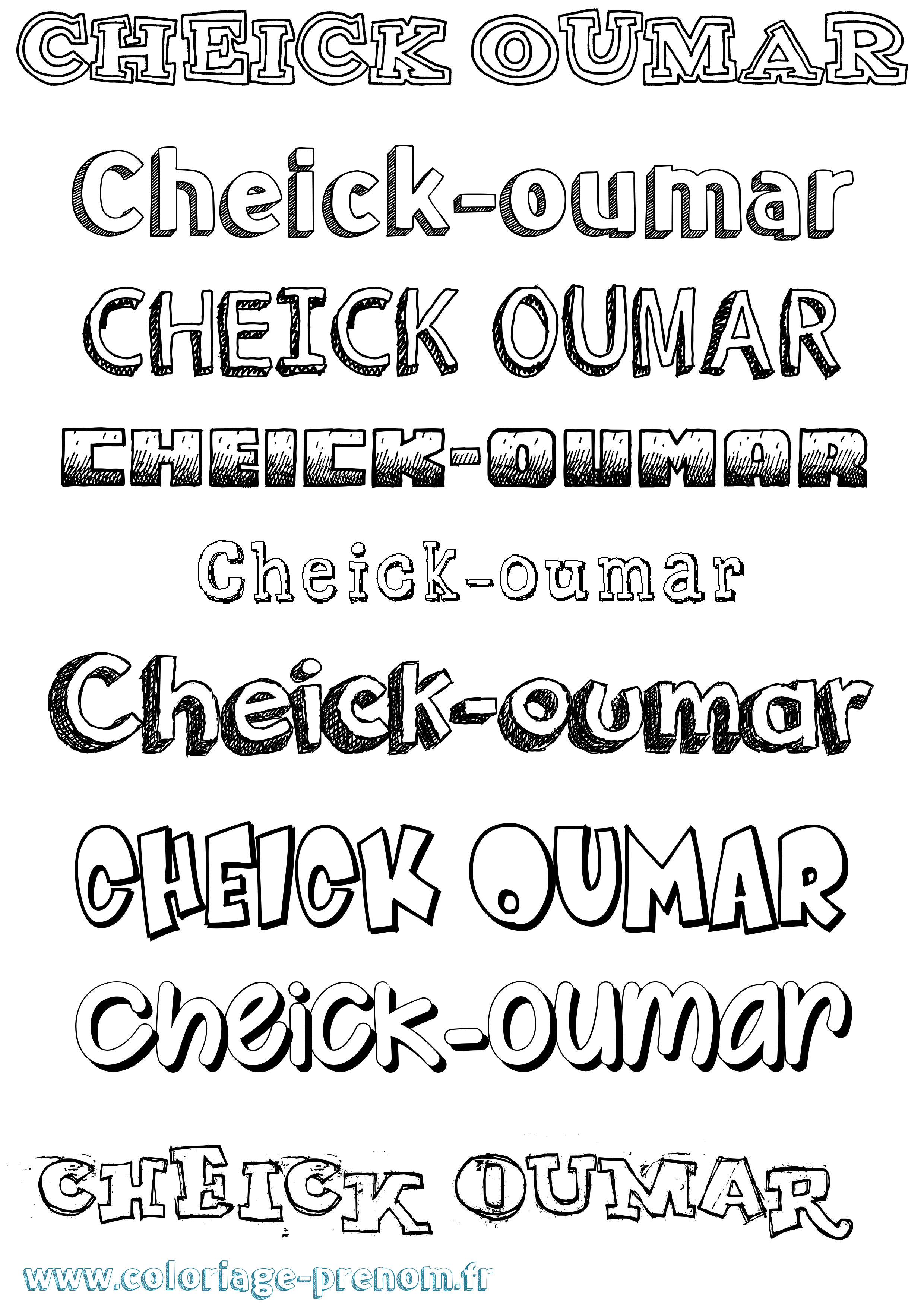 Coloriage prénom Cheick-Oumar