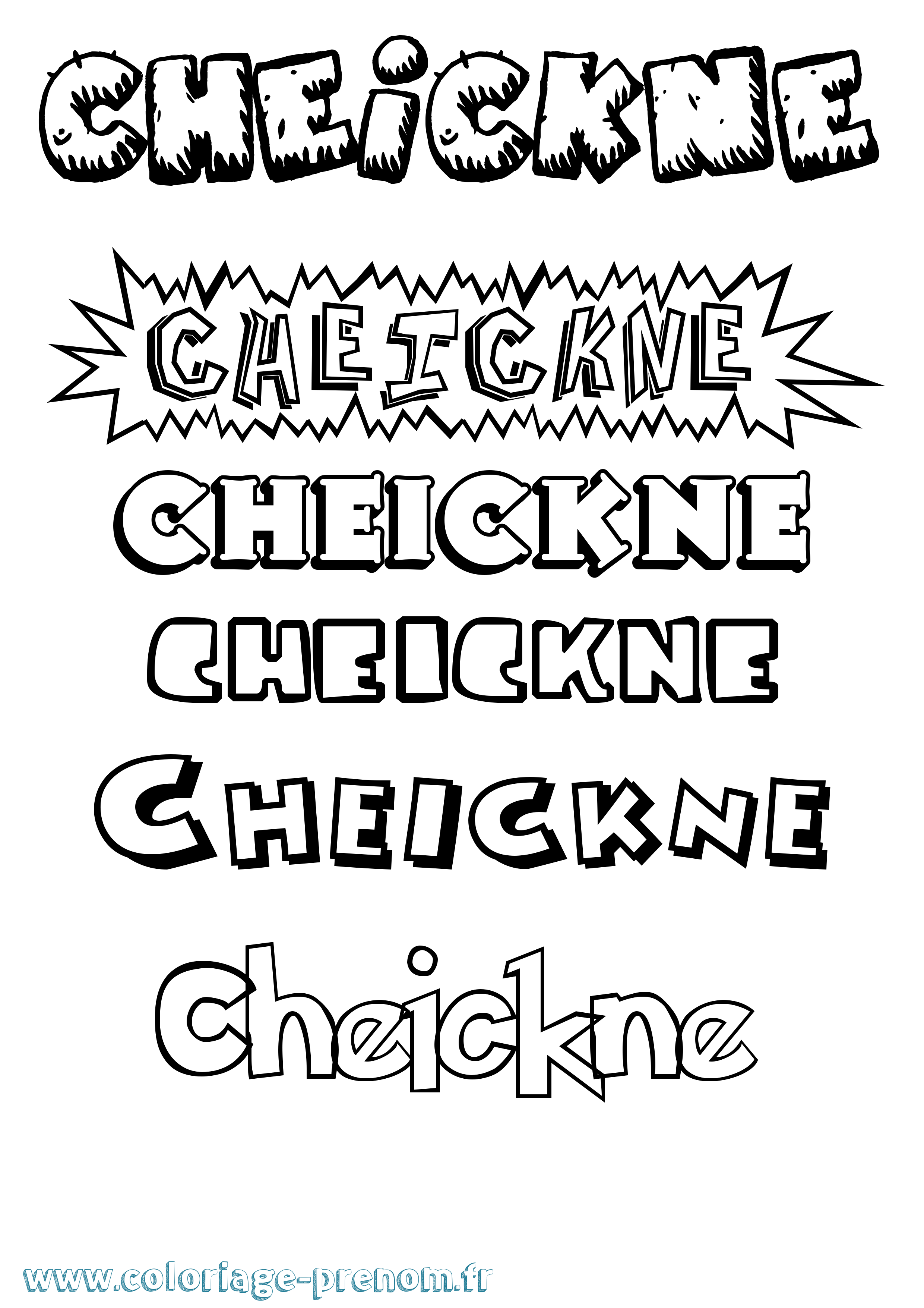 Coloriage prénom Cheickne Dessin Animé