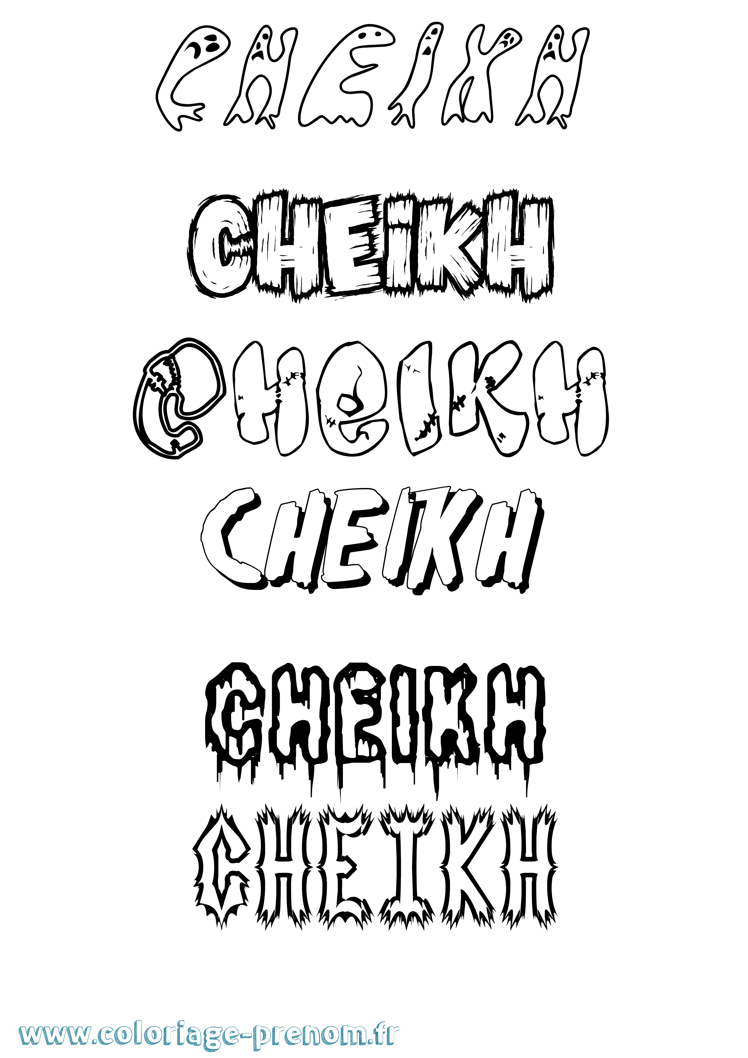 Coloriage prénom Cheikh