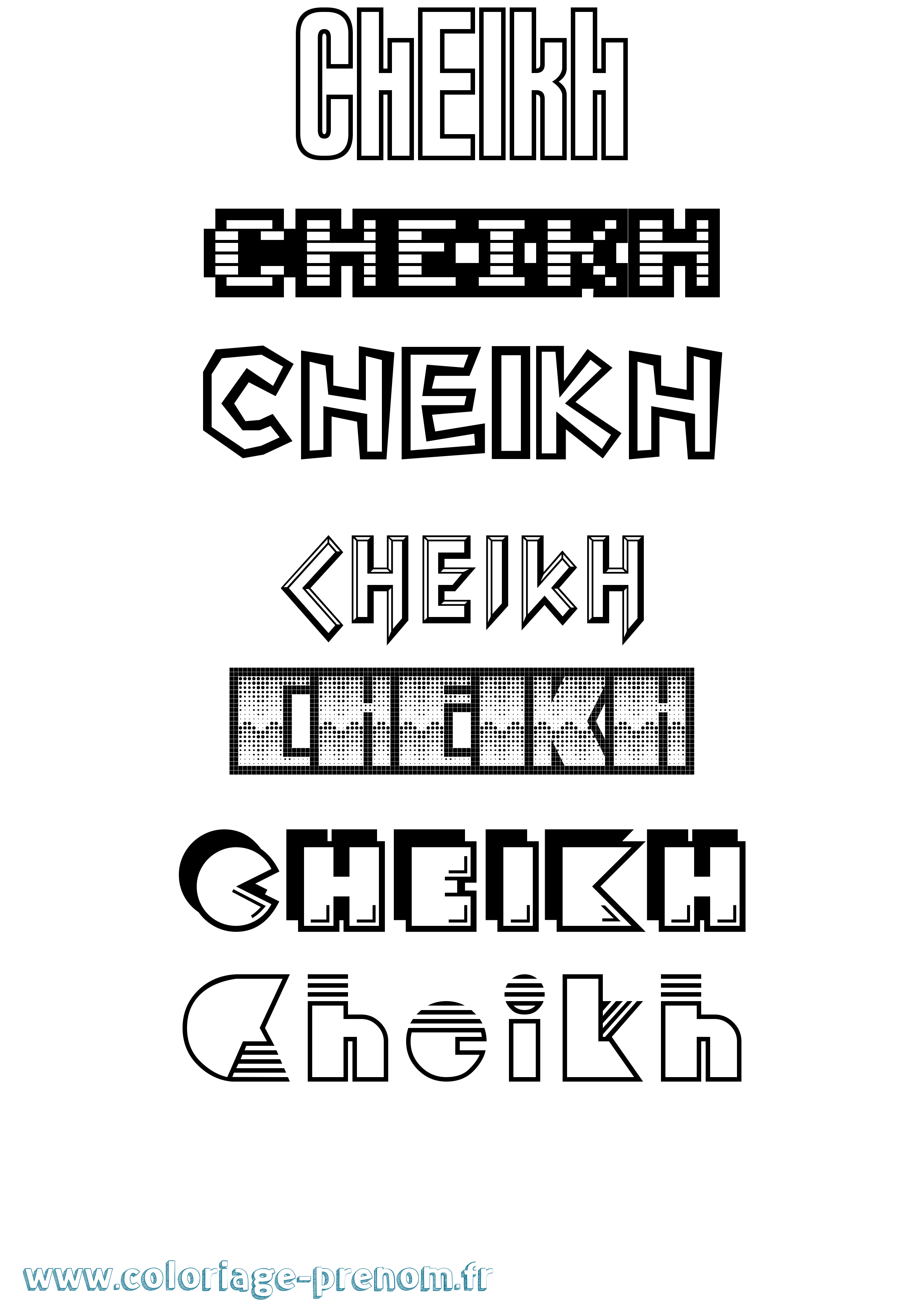 Coloriage prénom Cheikh