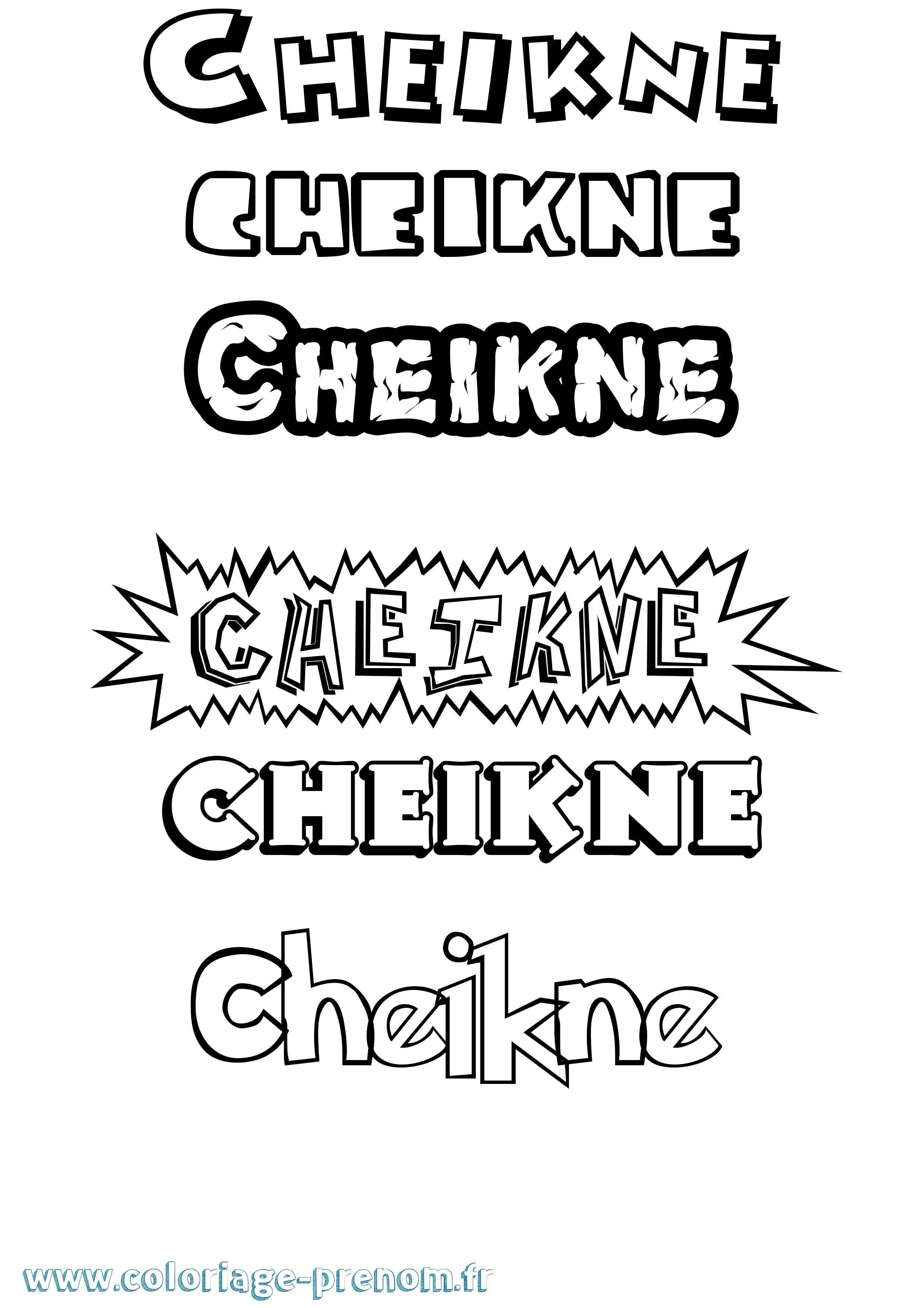 Coloriage prénom Cheikne Dessin Animé