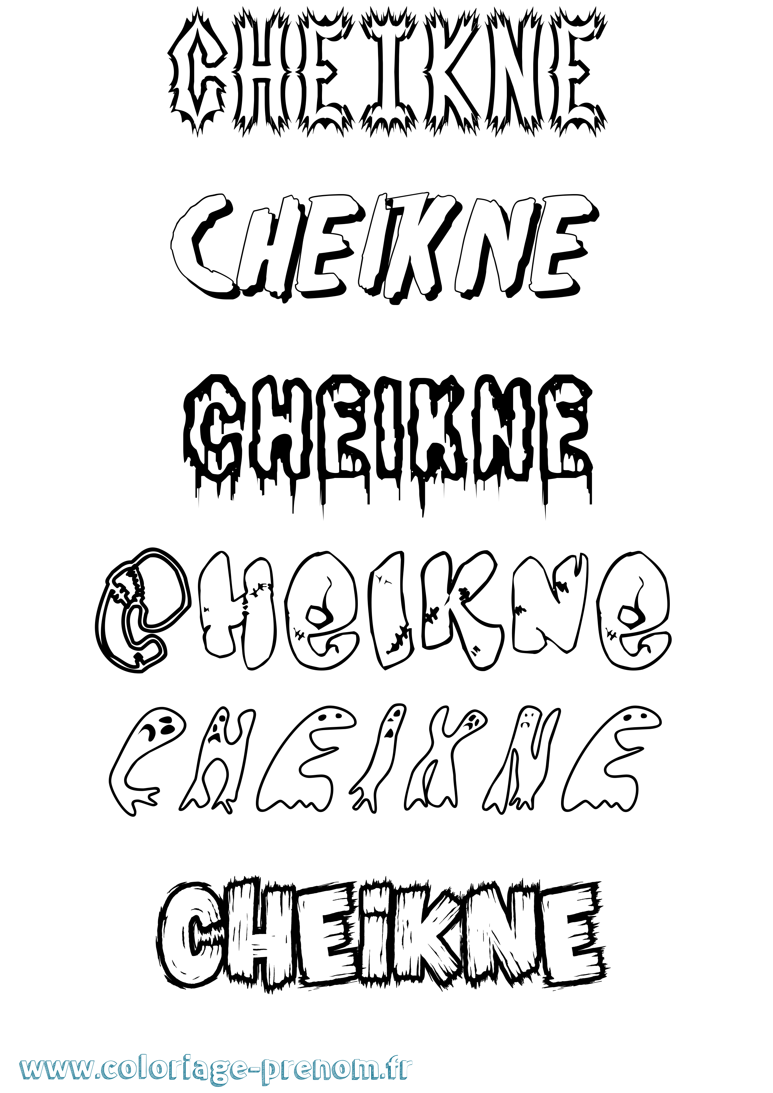 Coloriage Cheikne Frisson Coloriage prénom Cheikne Frisson