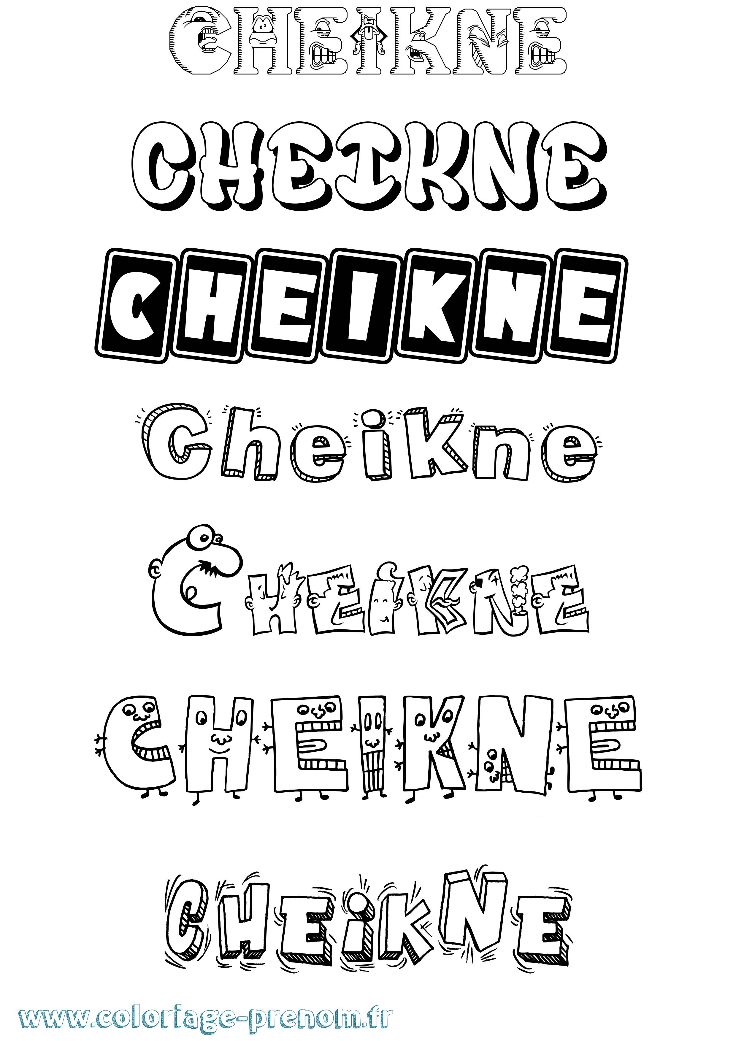 Coloriage Cheikne Fun Coloriage prénom Cheikne Fun