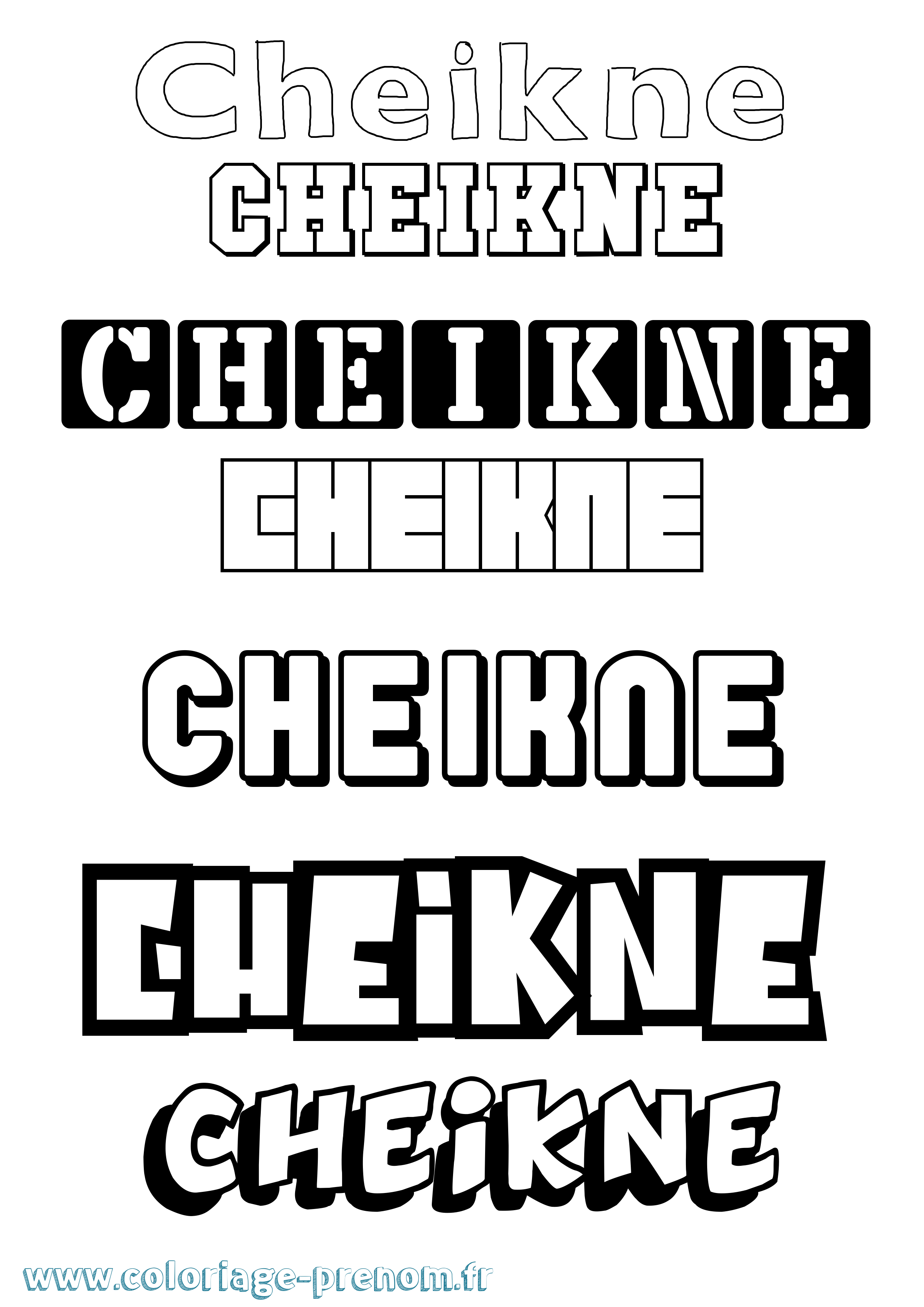 Coloriage Cheikne Simple Coloriage prénom Cheikne Simple