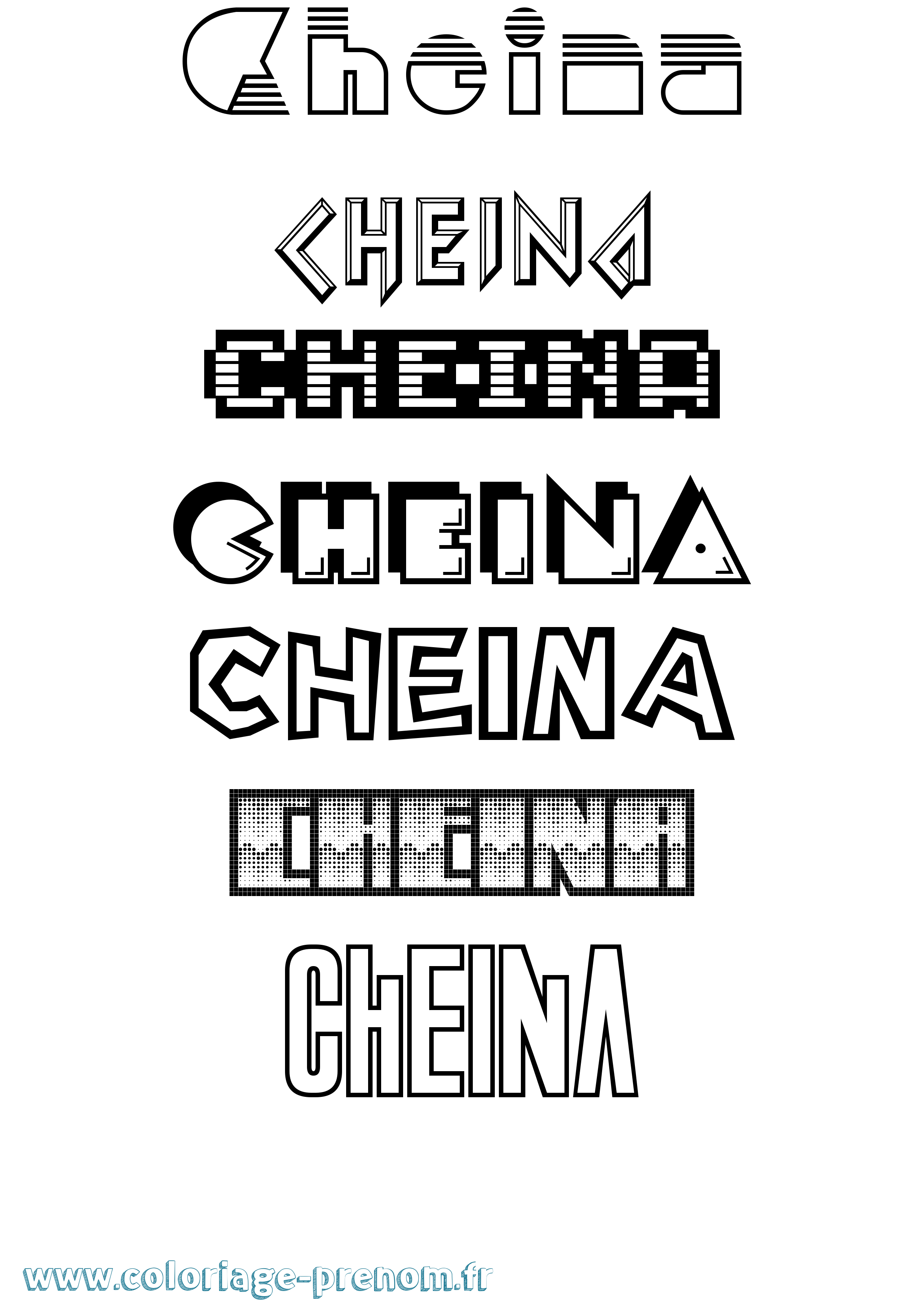 Coloriage prénom Cheina Jeux Vidéos