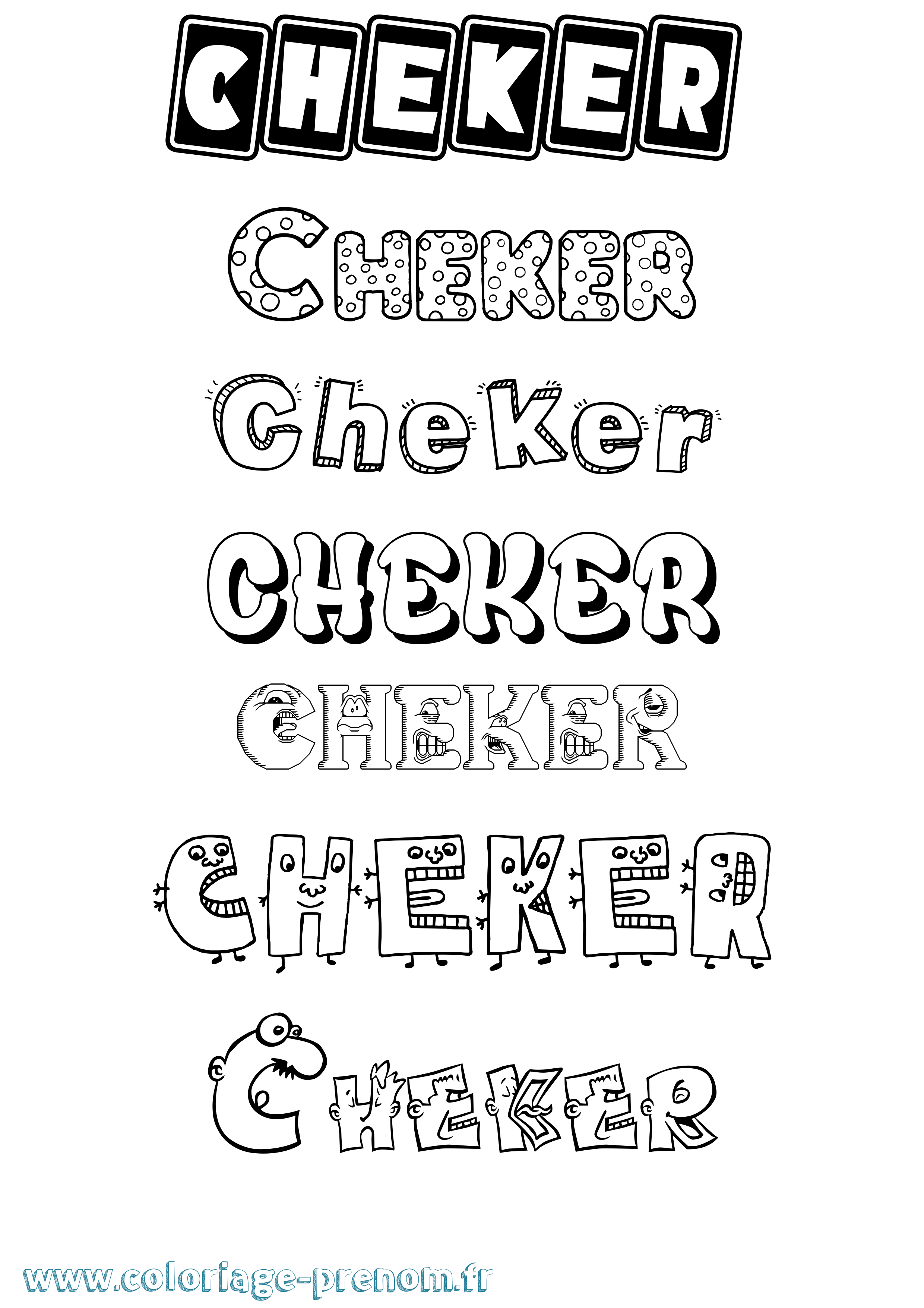Coloriage Cheker Fun Coloriage prénom Cheker Fun