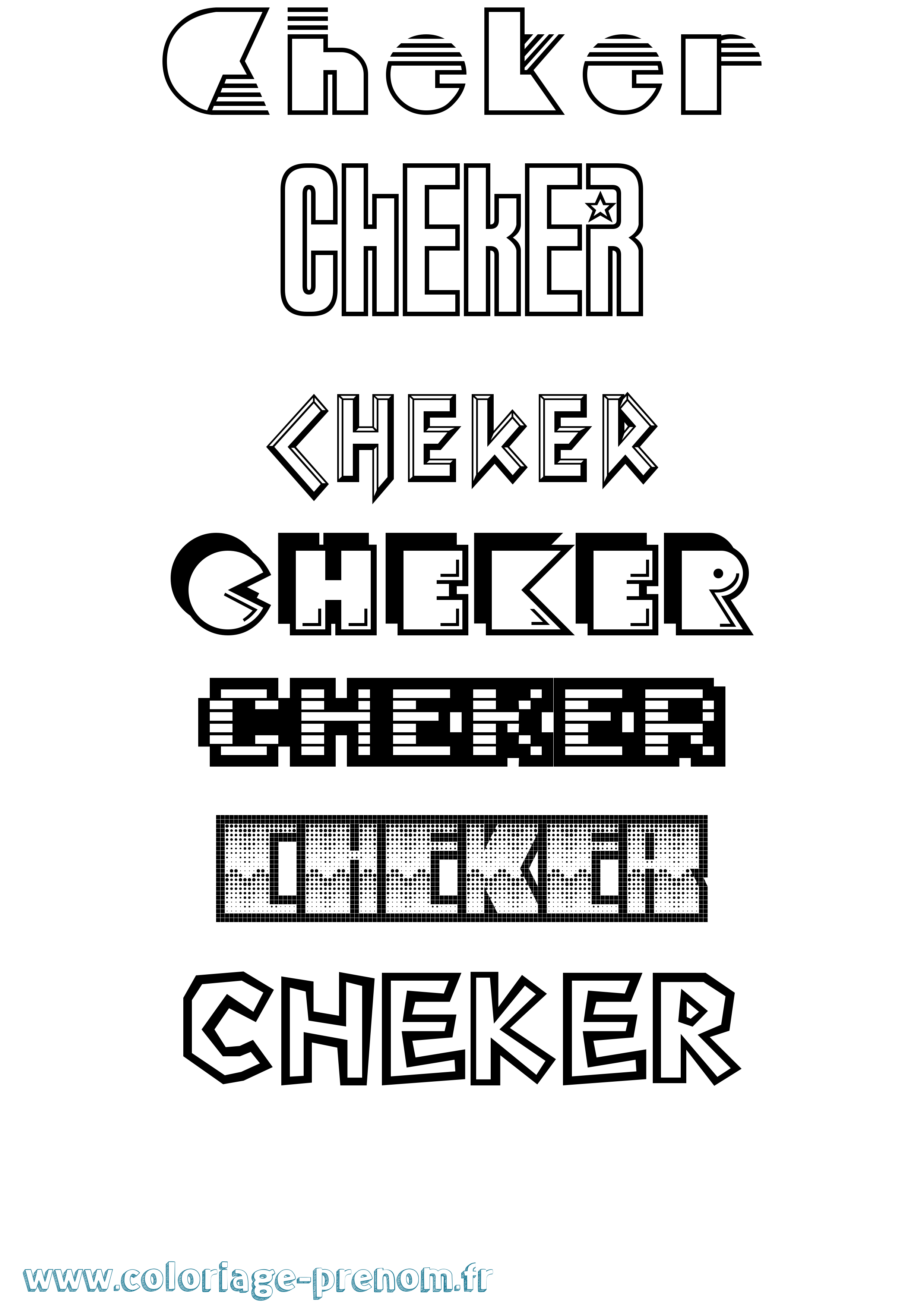 Coloriage Cheker Jeux Vidéos Coloriage prénom Cheker Jeux Vidéos