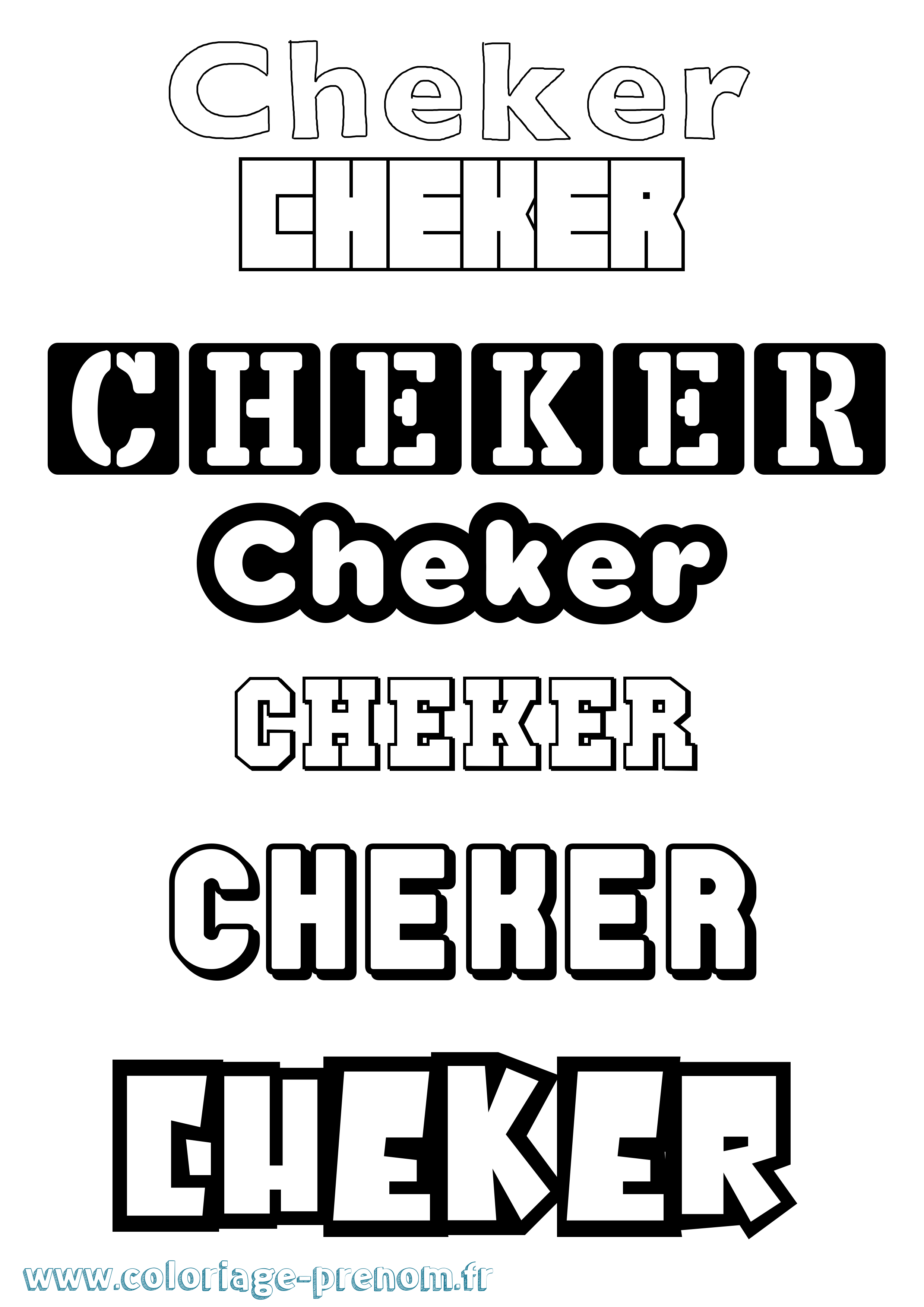 Coloriage prénom Cheker Simple