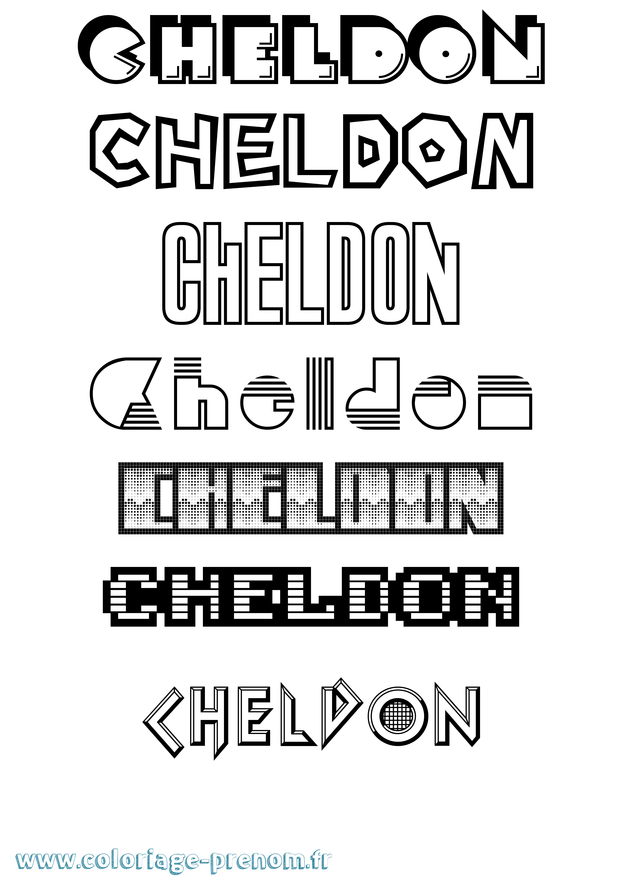 Coloriage prénom Cheldon Jeux Vidéos
