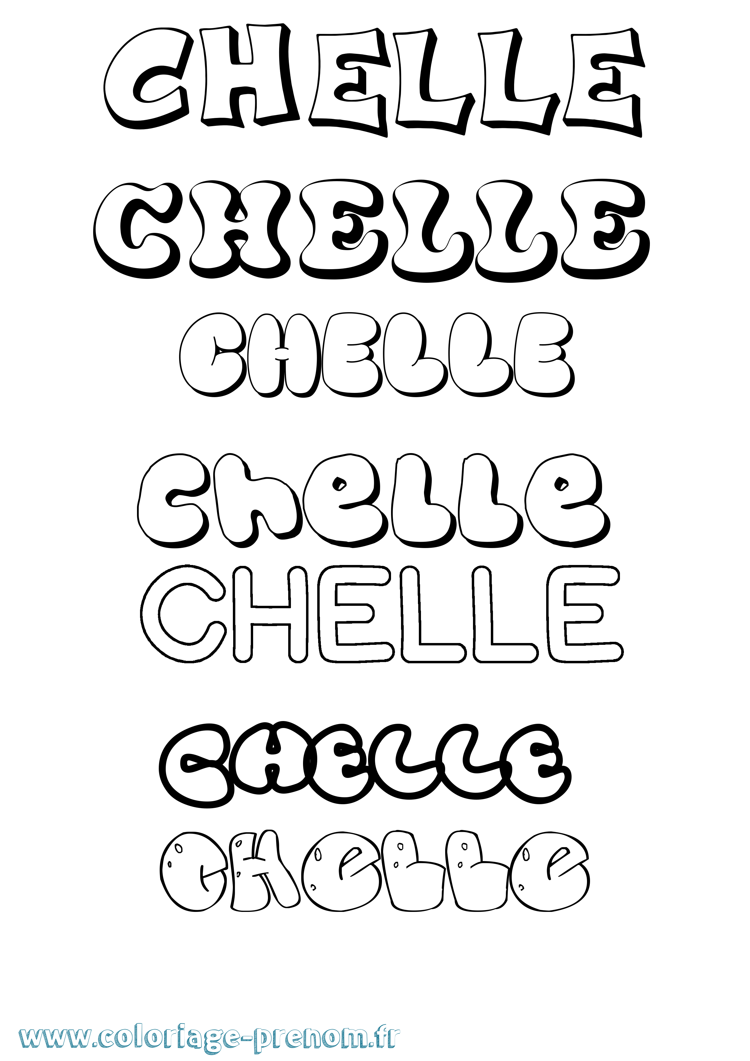 Coloriage Chelle Bubble Coloriage prénom Chelle Bubble
