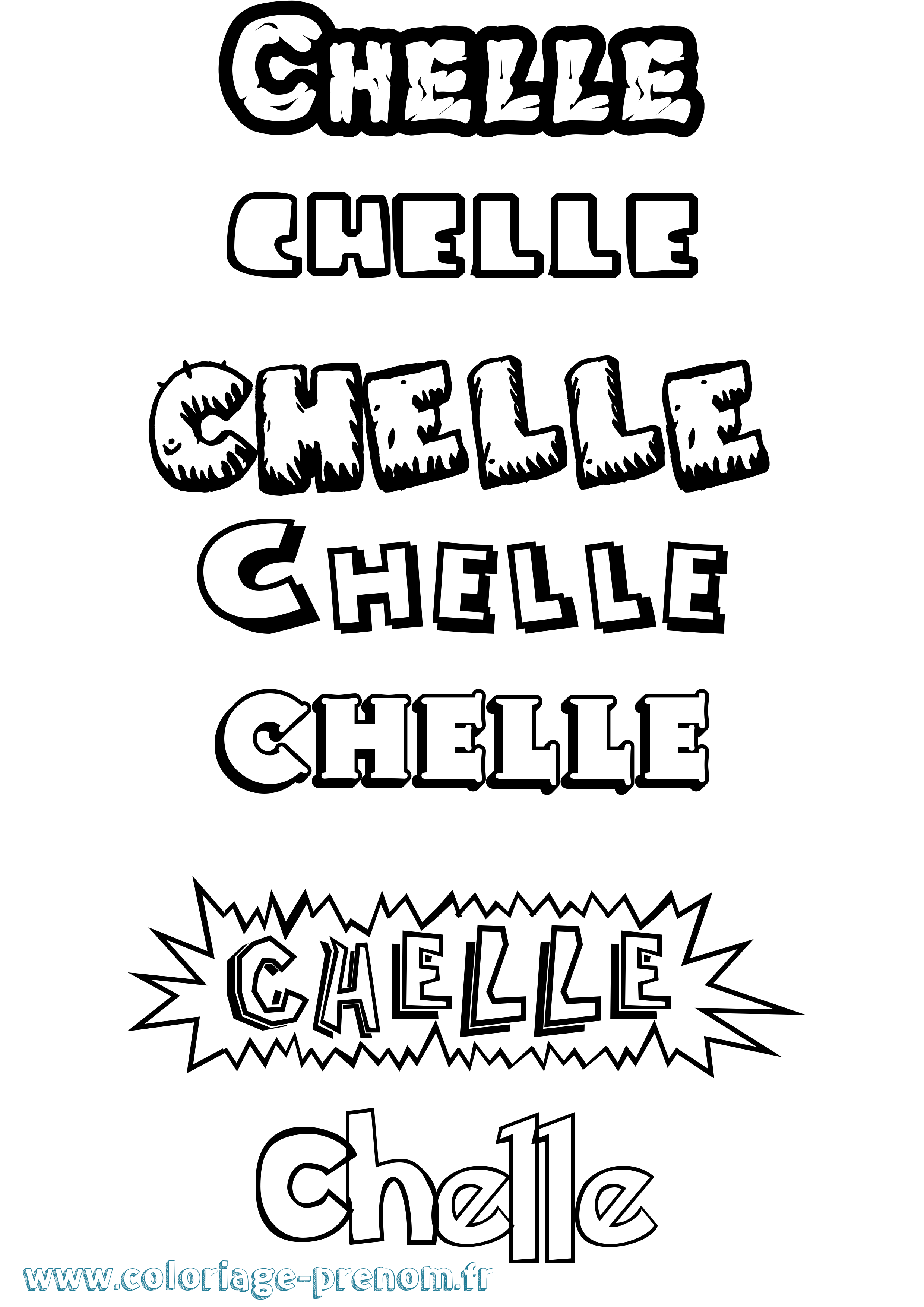 Coloriage prénom Chelle Dessin Animé