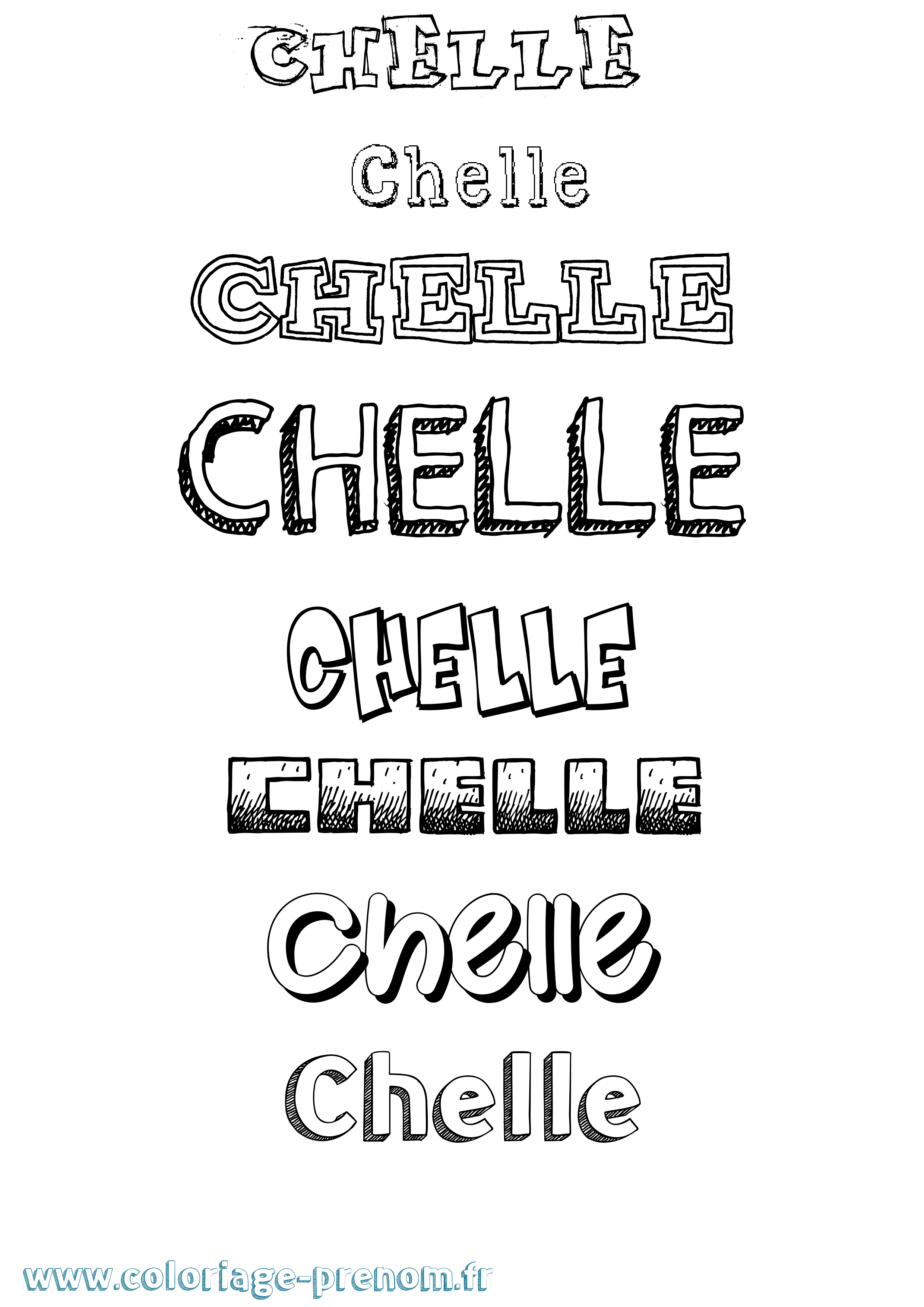 Coloriage prénom Chelle Dessiné