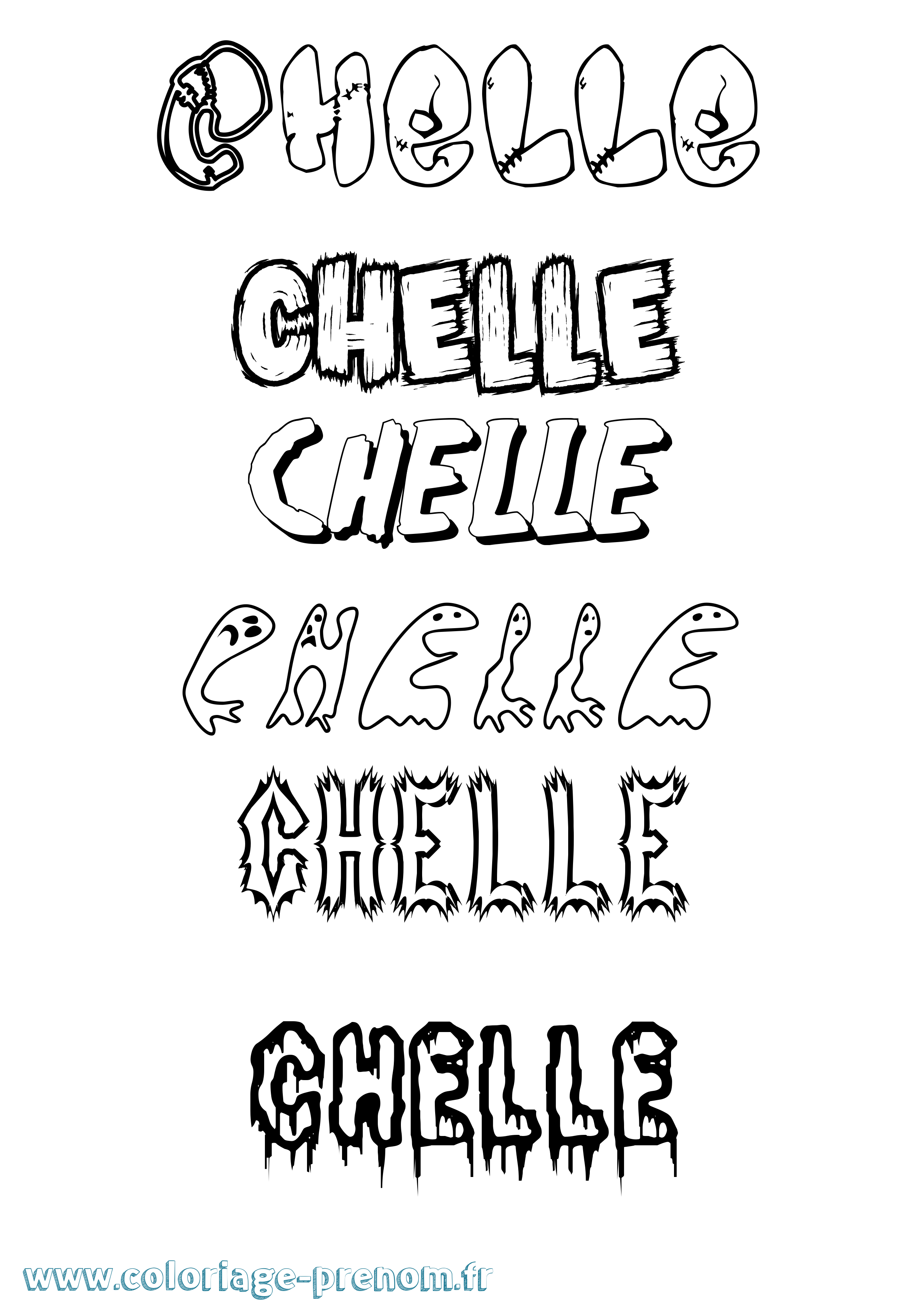 Coloriage Chelle Frisson Coloriage prénom Chelle Frisson