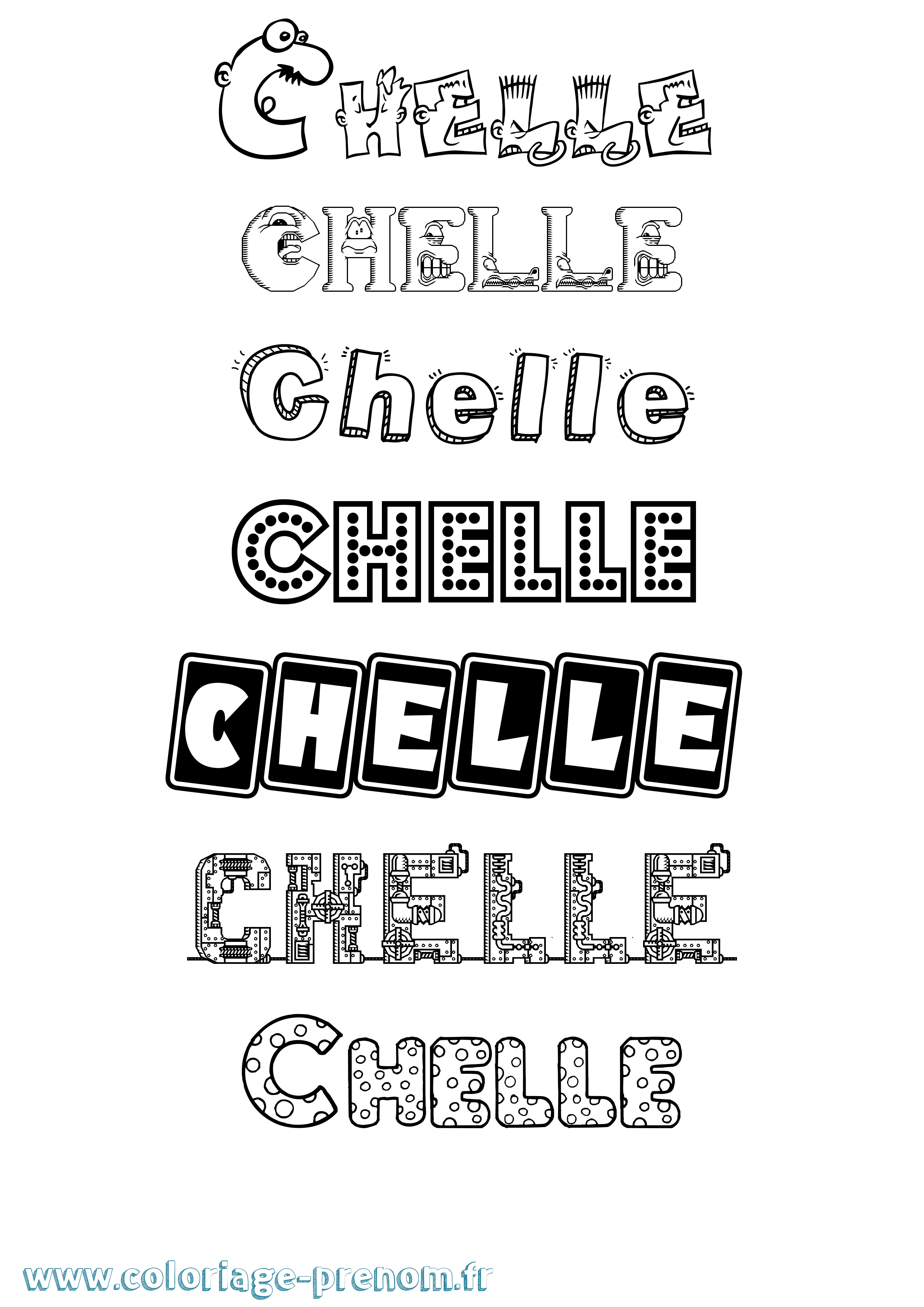 Coloriage Chelle Fun Coloriage prénom Chelle Fun