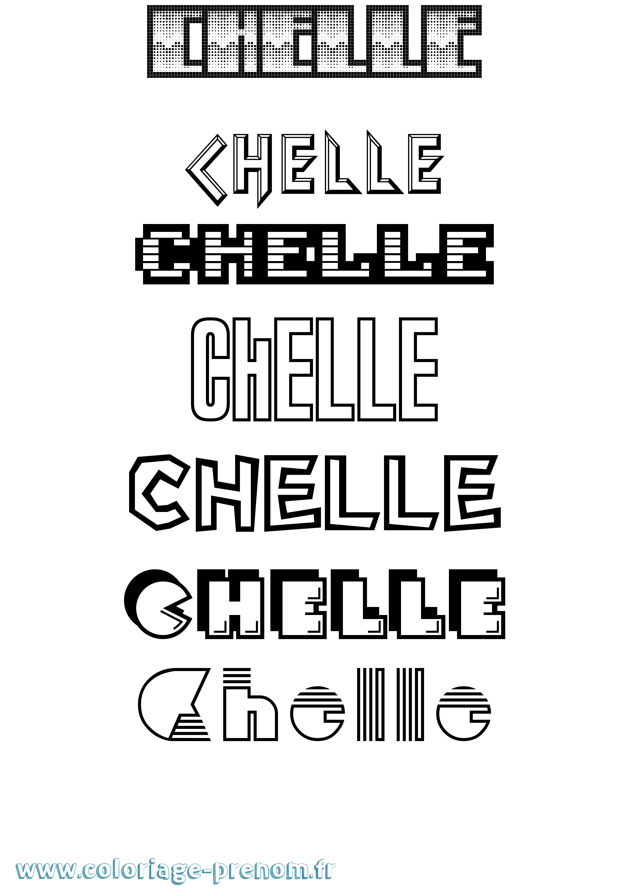 Coloriage Chelle Jeux Vidéos Coloriage prénom Chelle Jeux Vidéos