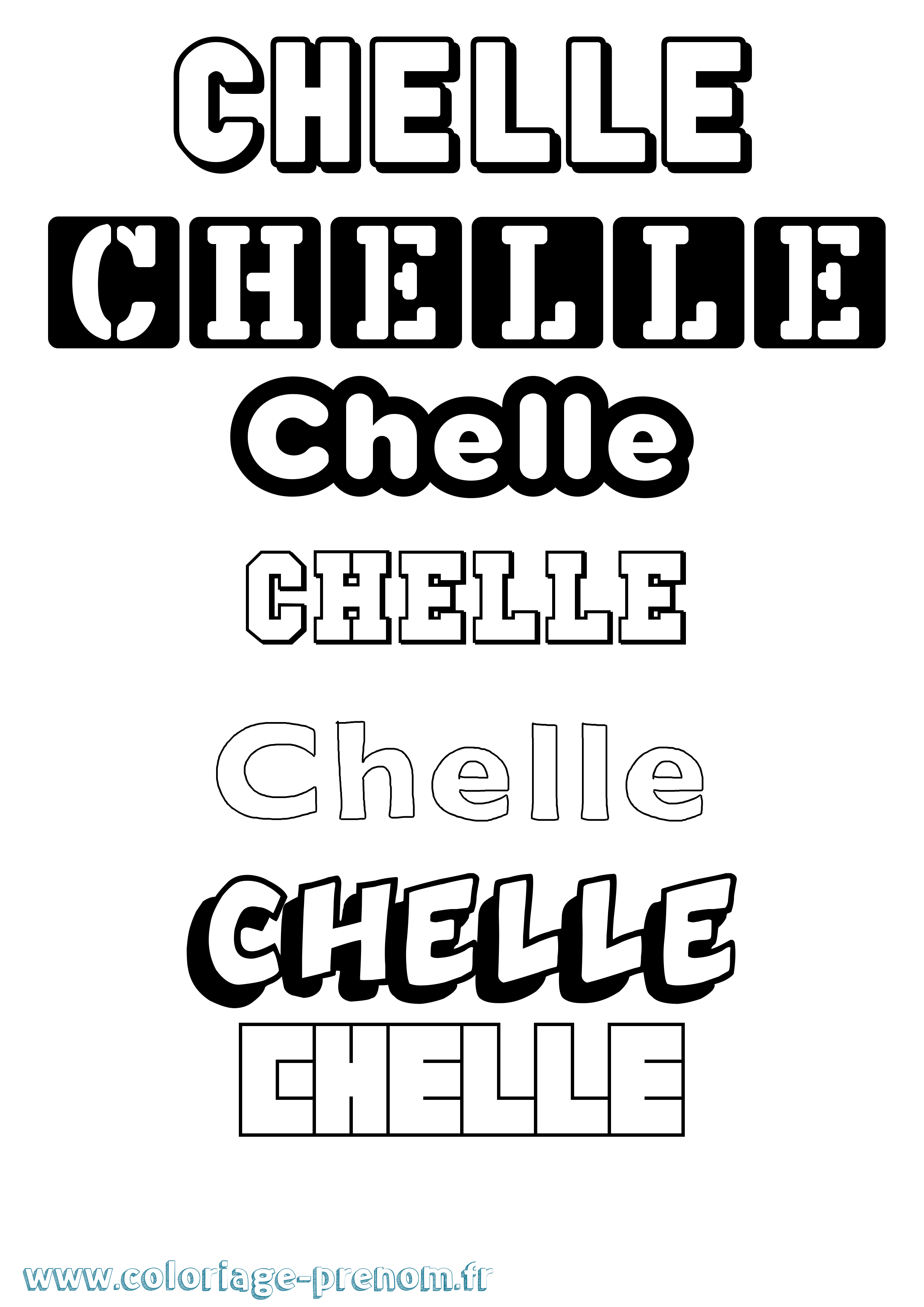 Coloriage prénom Chelle Simple