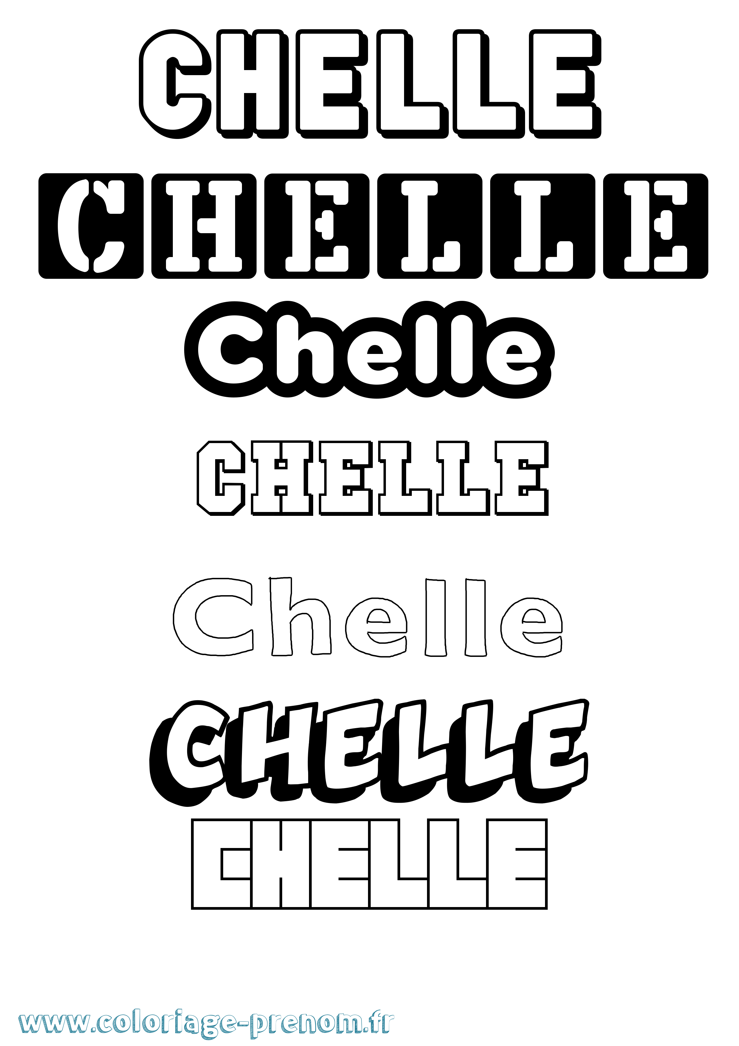 Coloriage Chelle Simple Coloriage prénom Chelle Simple