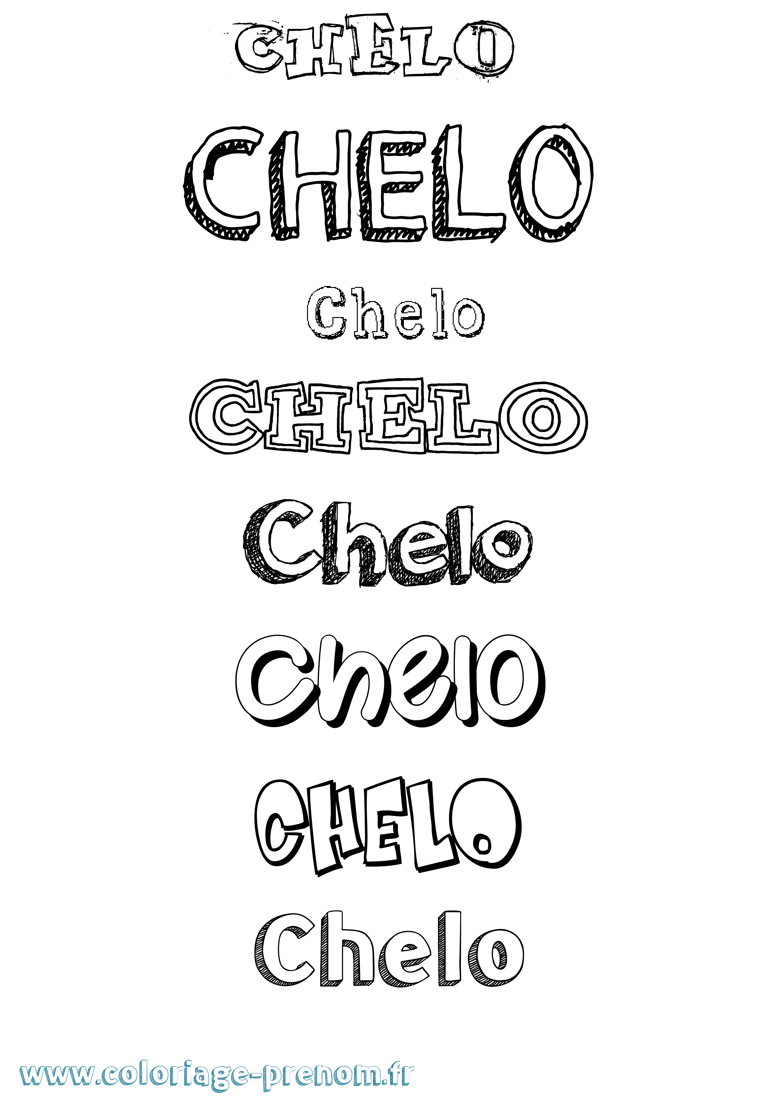Coloriage prénom Chelo Dessiné