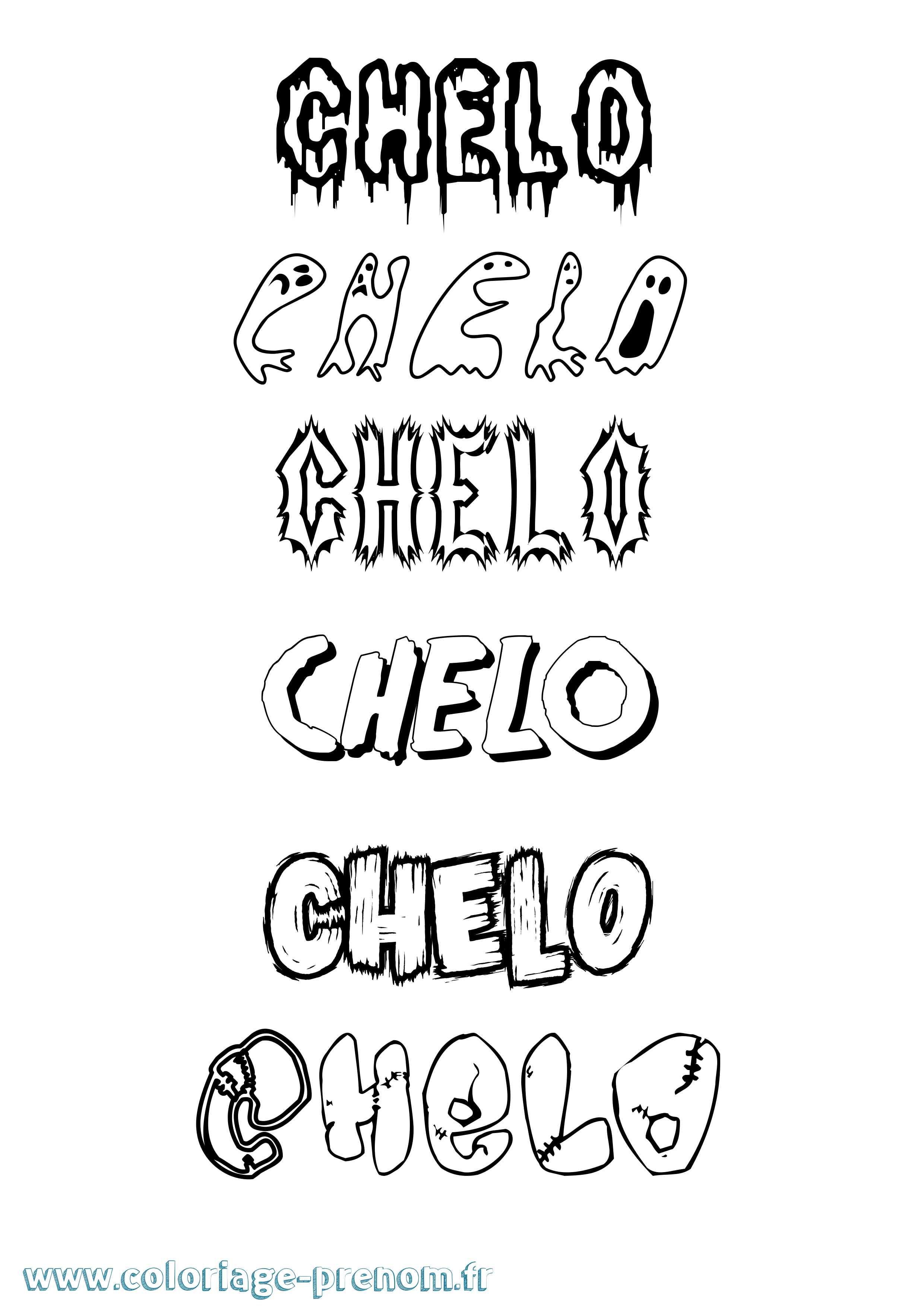 Coloriage prénom Chelo Frisson