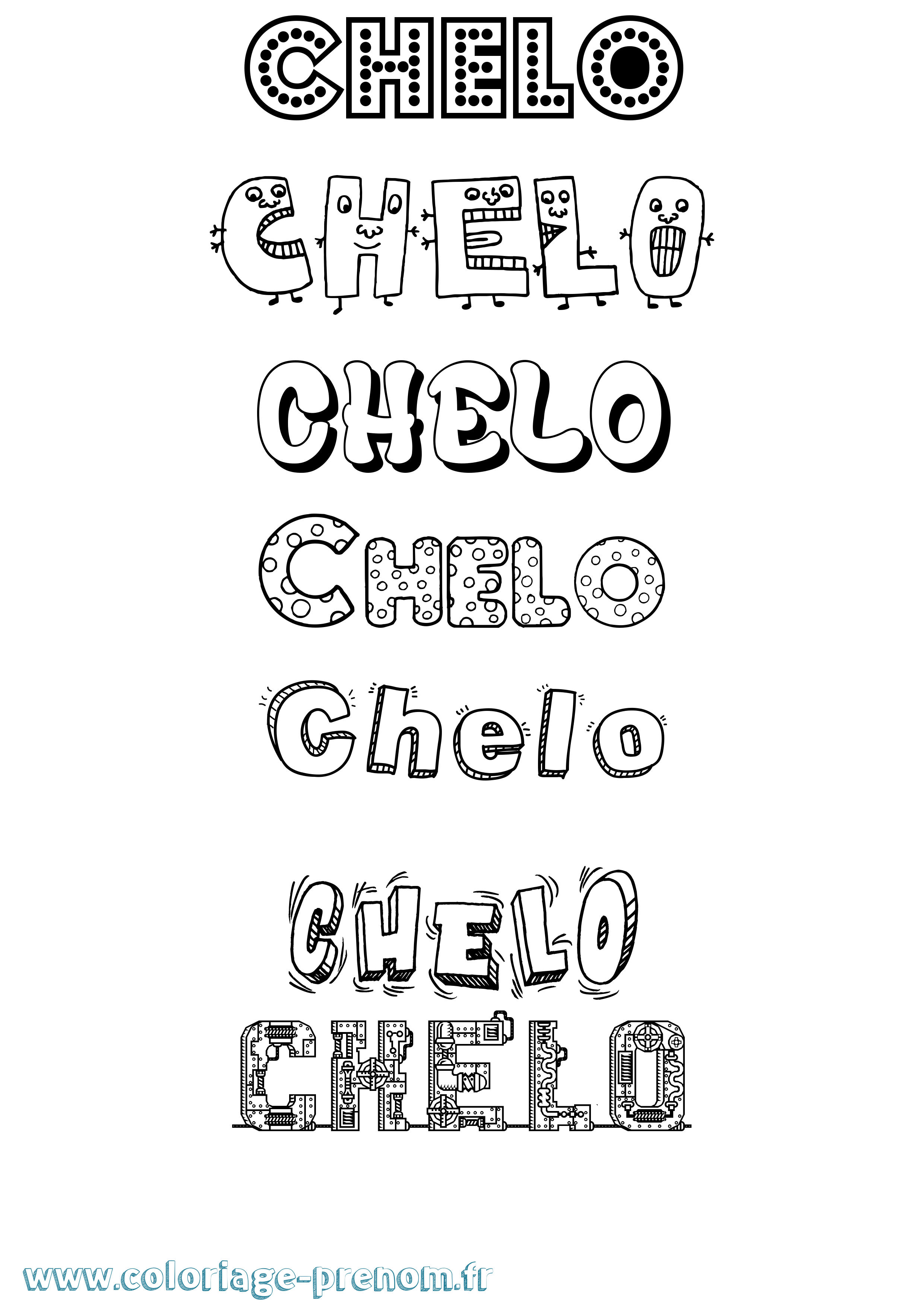 Coloriage prénom Chelo Fun