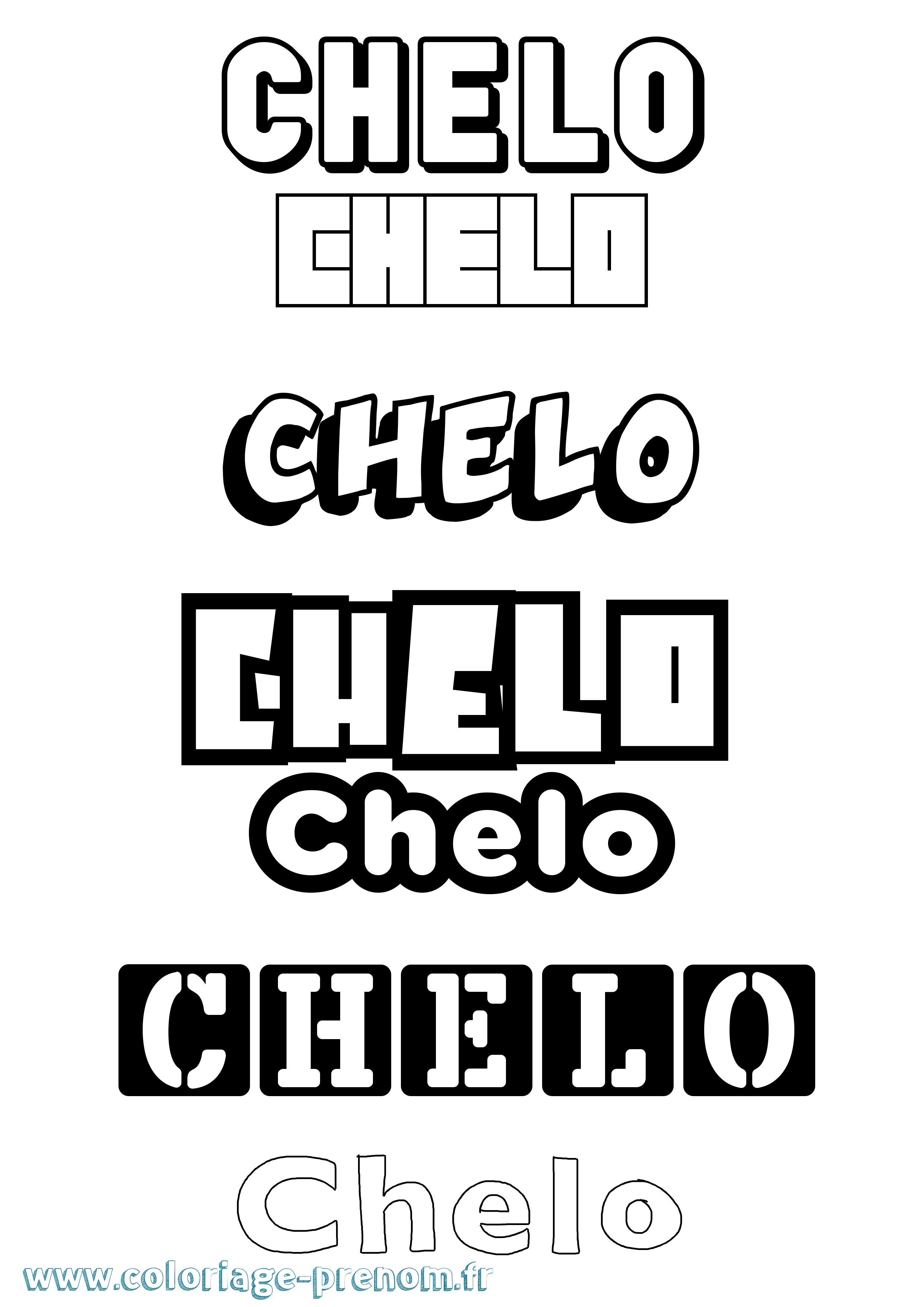 Coloriage prénom Chelo Simple