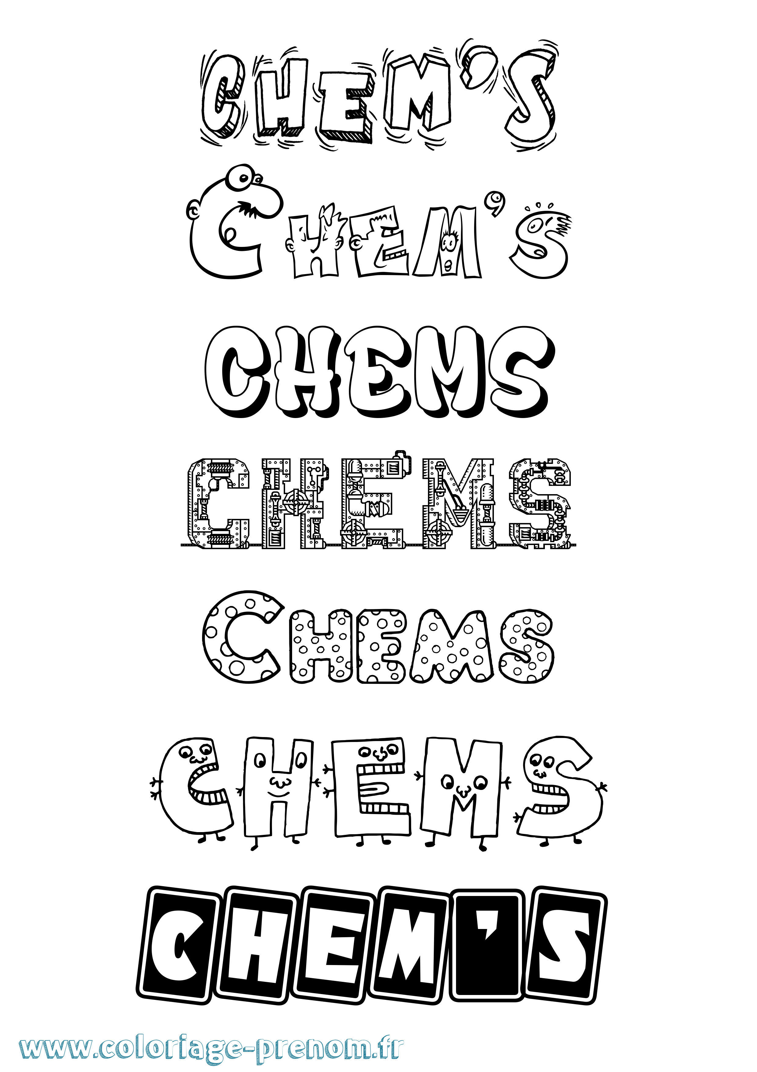 Coloriage Chem'S Fun Coloriage prénom Chem'S Fun