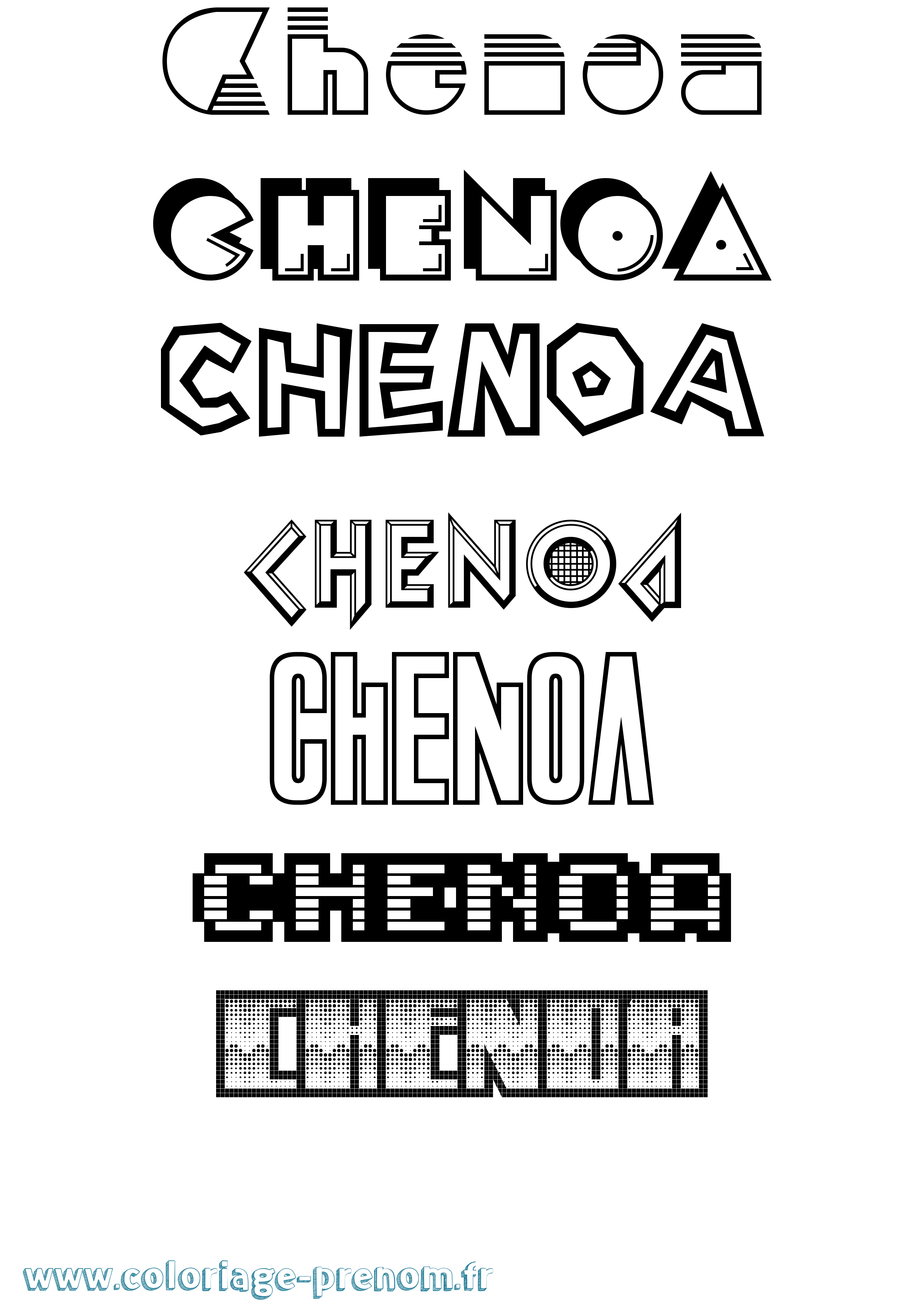 Coloriage prénom Chenoa Jeux Vidéos